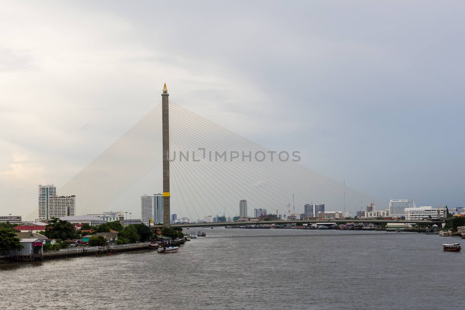 Rama 8 bridge in the cloudy day