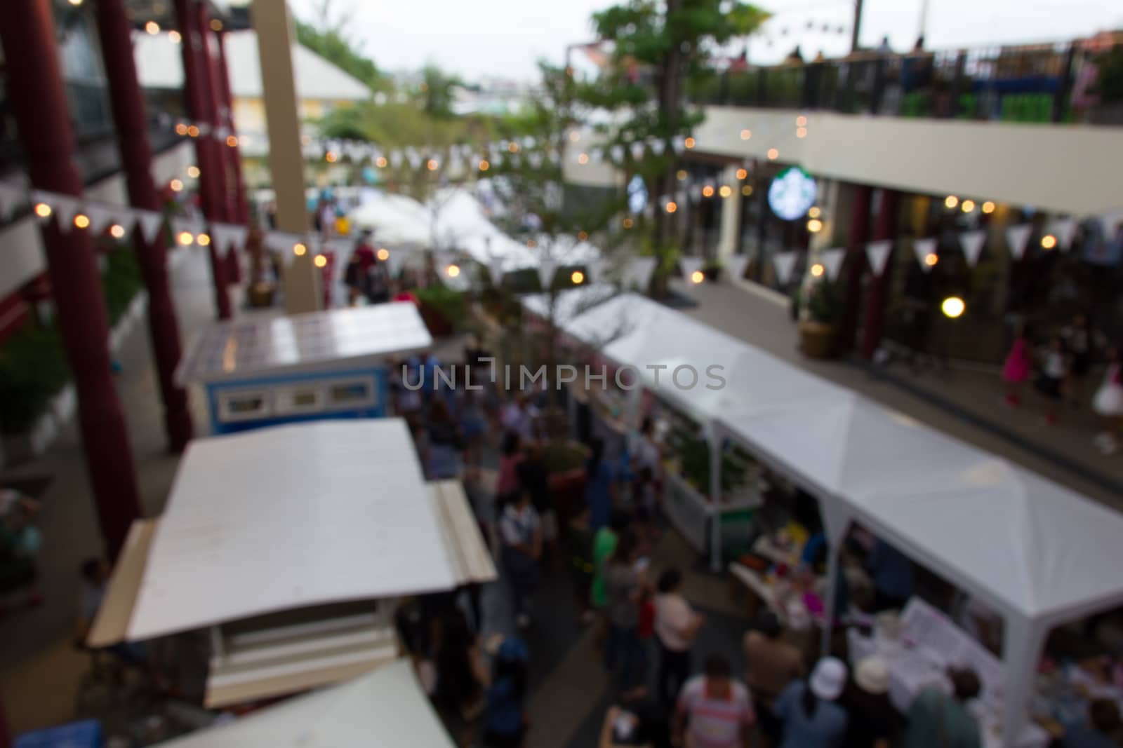 Blur picture of people shopping in the market