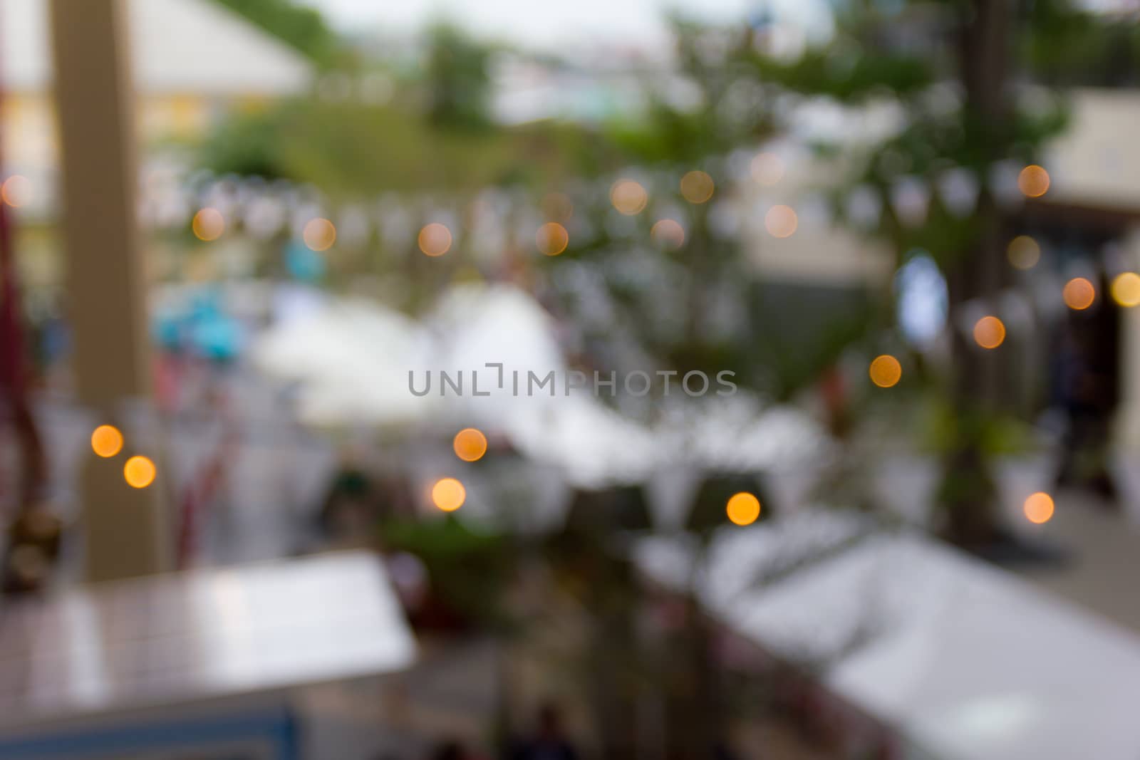 Blur picture of market in the rainy day