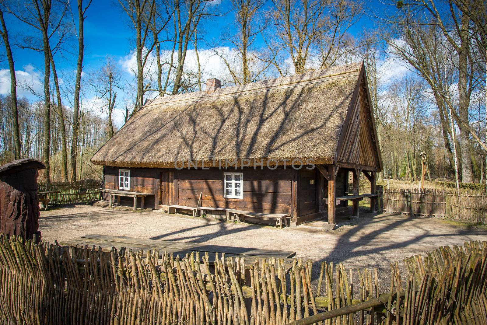 Slavic old wooden house in Poland