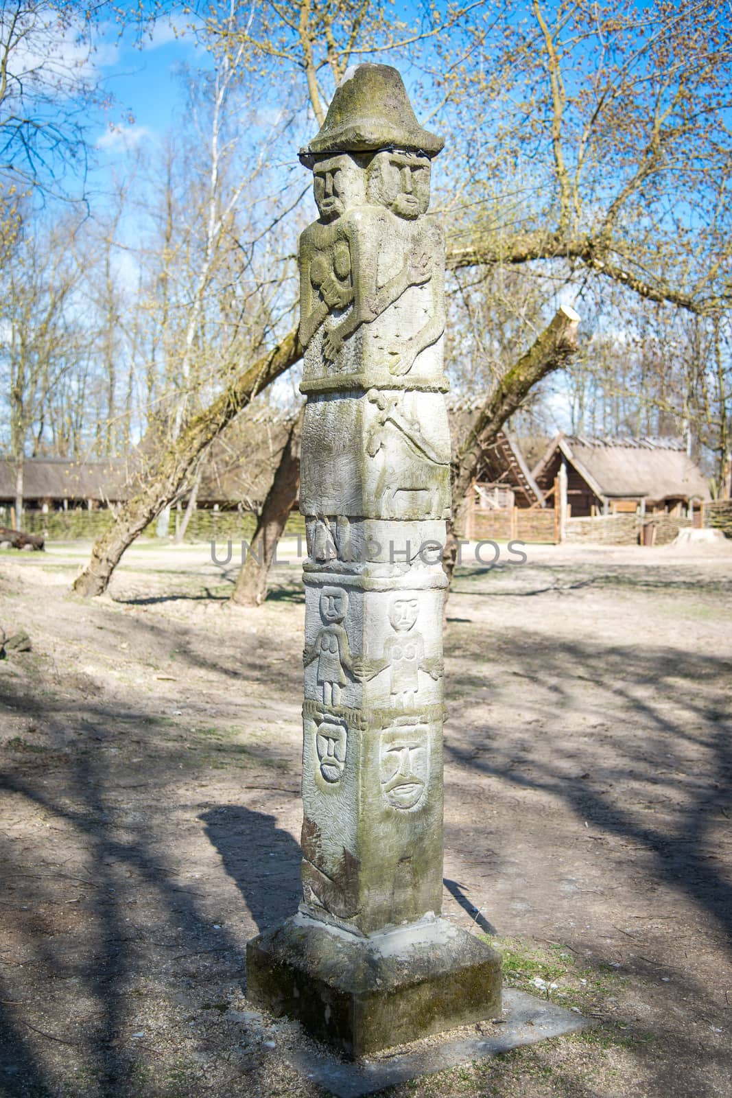 Statue of slavic pagan god Svetovid by furzyk73