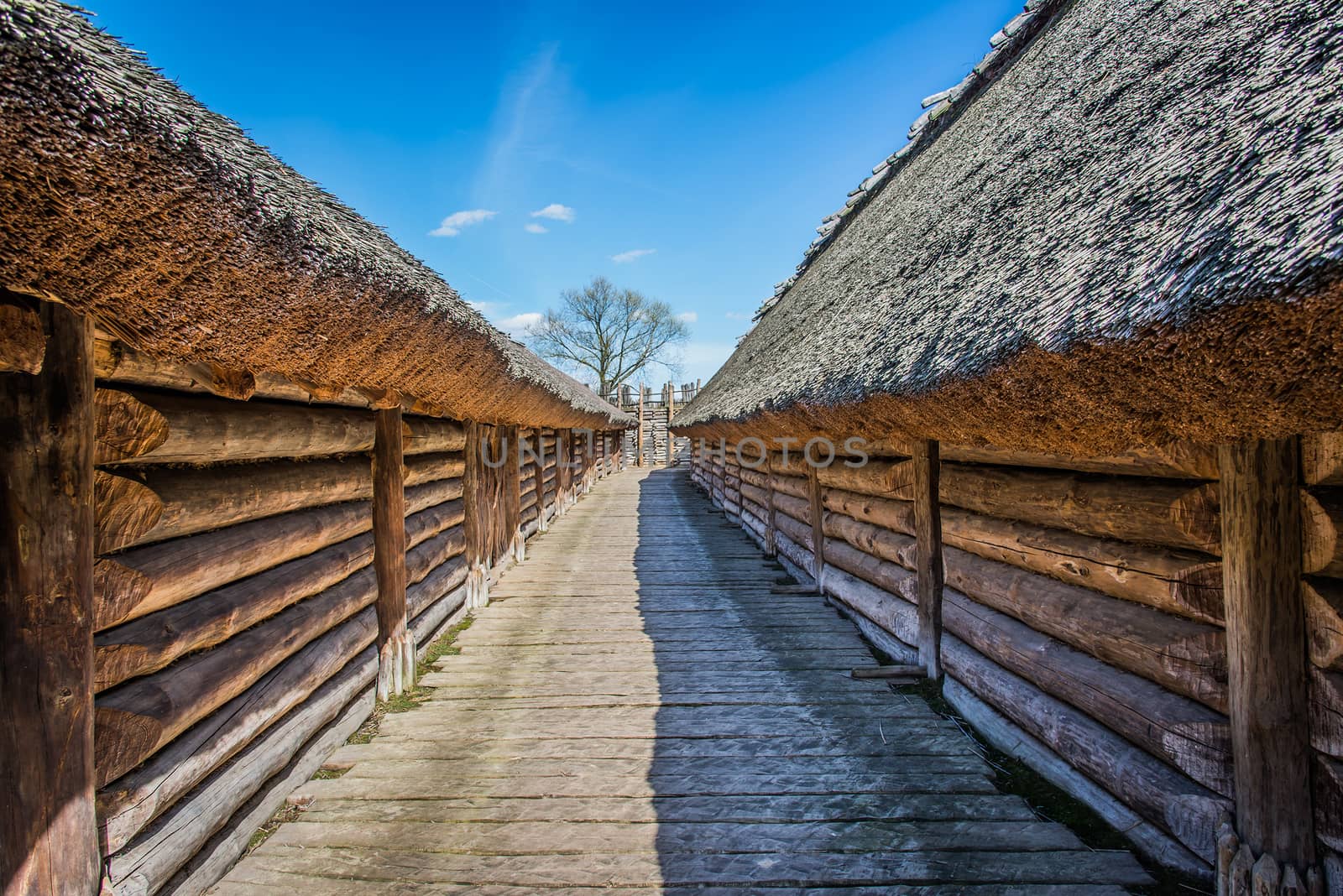 Ancient slavic houses in Heritage Park in Biskupin, Poland