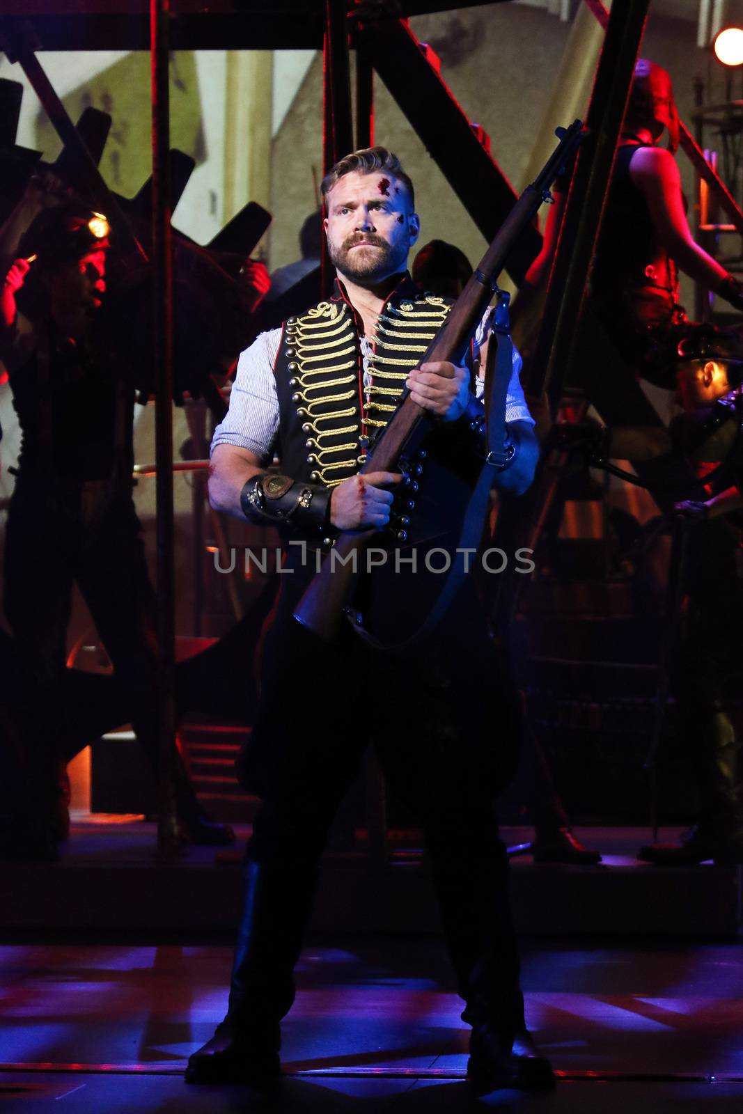 UK, London: Daniel Bedingfield performs a number from Jeff Wayne's musical adaptation of the War of the Worlds at the Dominion Theatre in London on February 12, 2016.