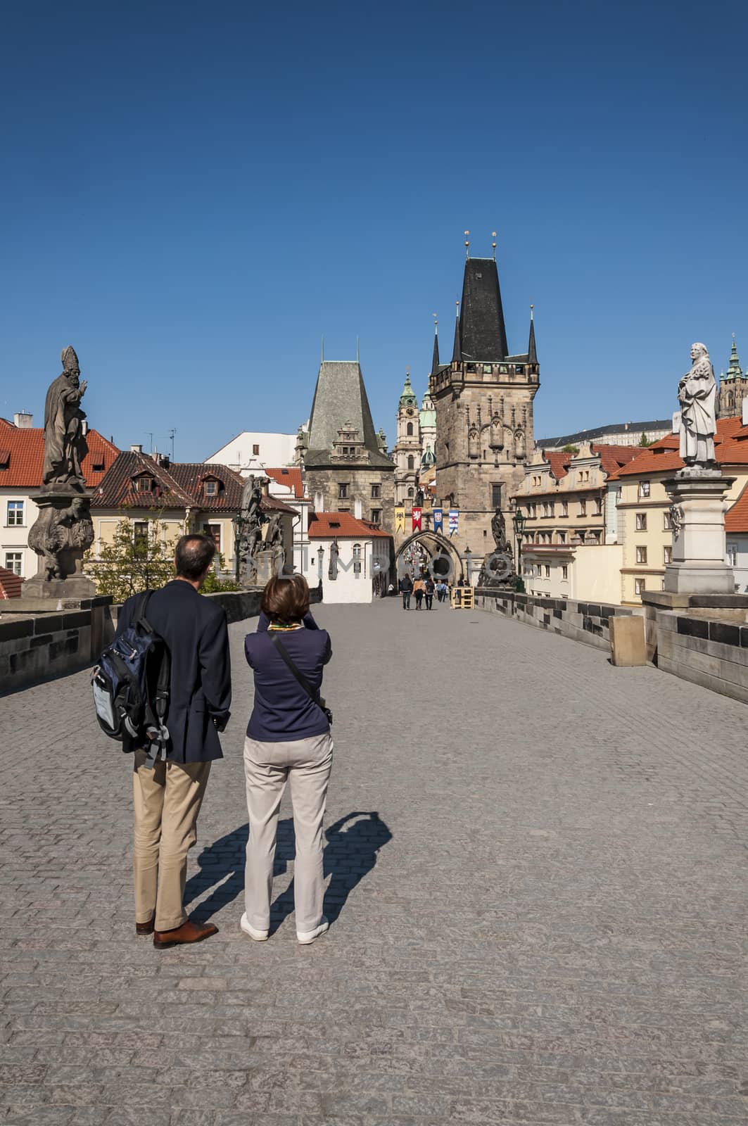 Day view of  Charles bridge. Prague, Czech Republic