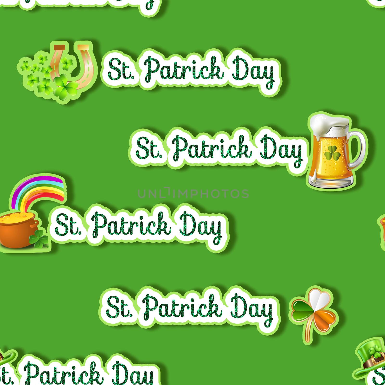 Seamless pattern - All over background - Saint Patrick day Theme background