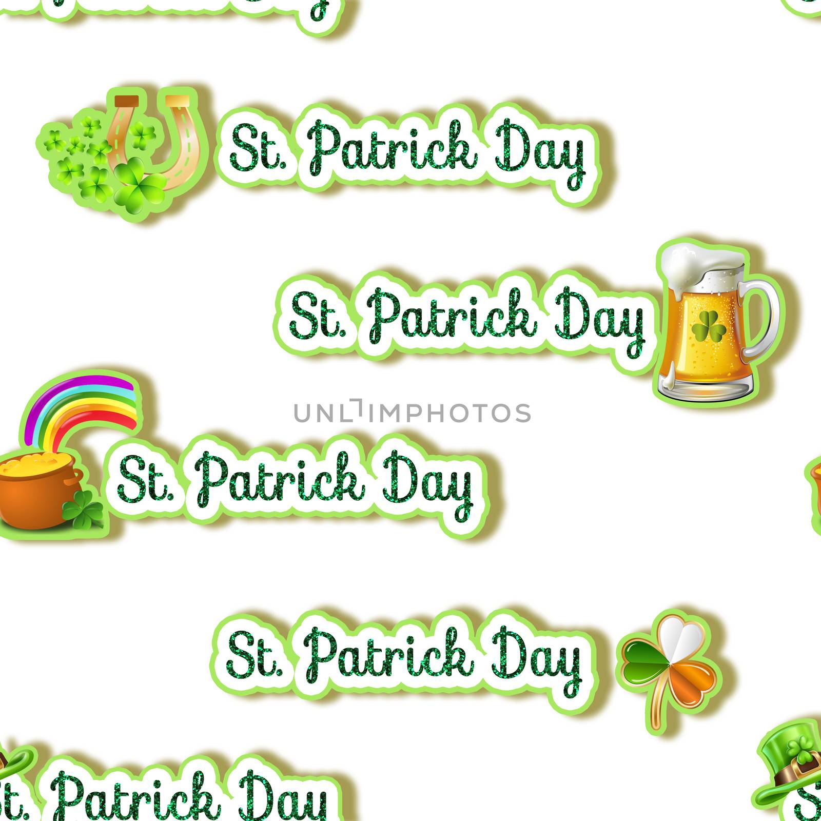 Seamless pattern - All over background - Saint Patrick day Theme background by GGillustrations