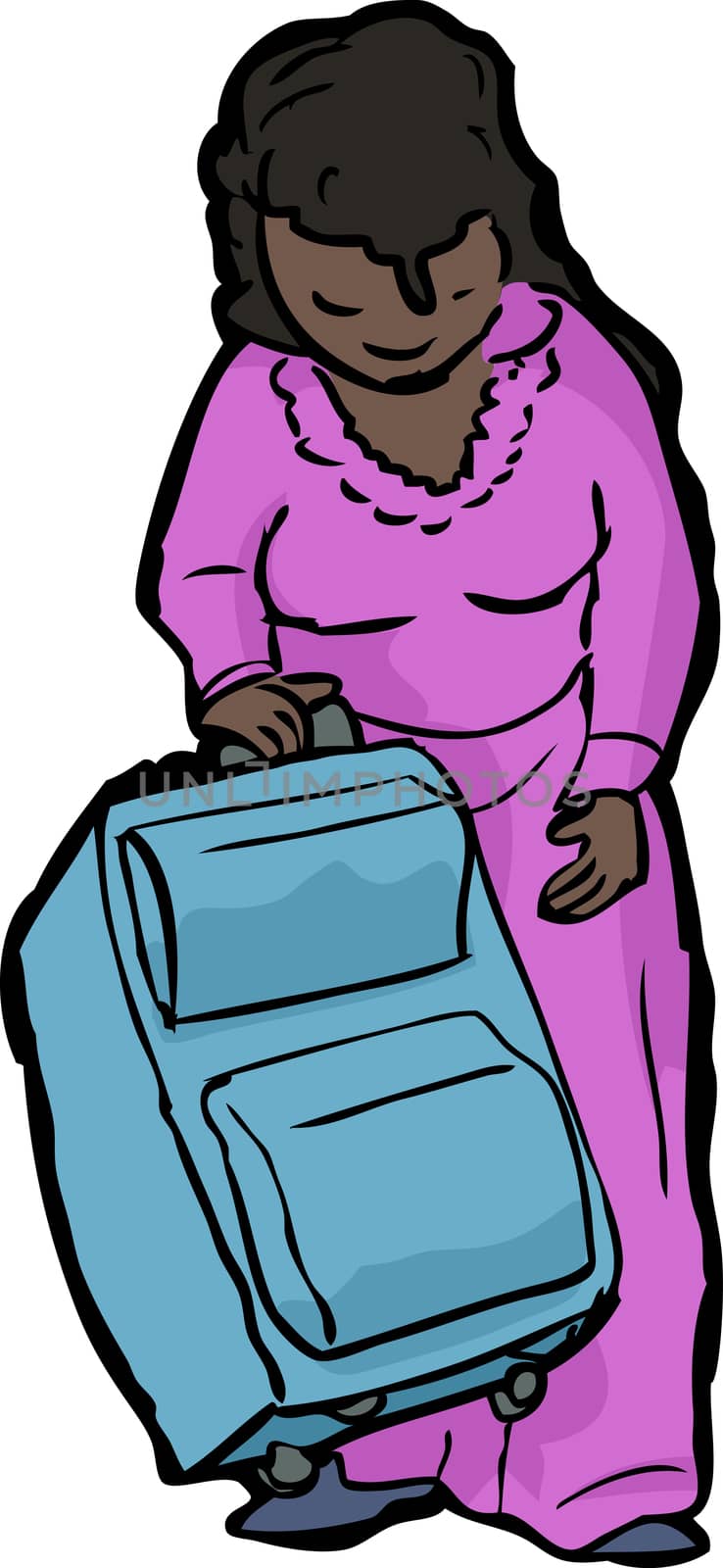 Woman with Suitcase by TheBlackRhino