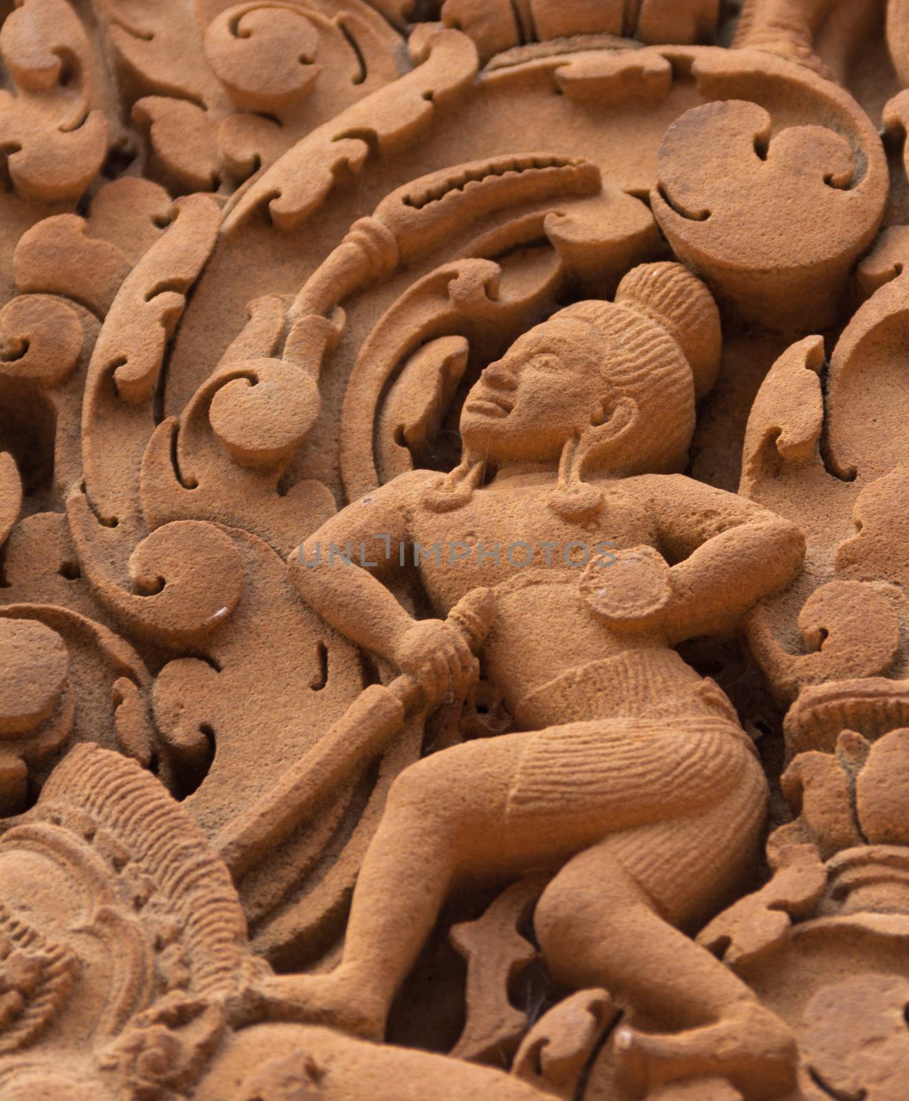 Bas-Relief at Bantey Srey Temple showing an devotee