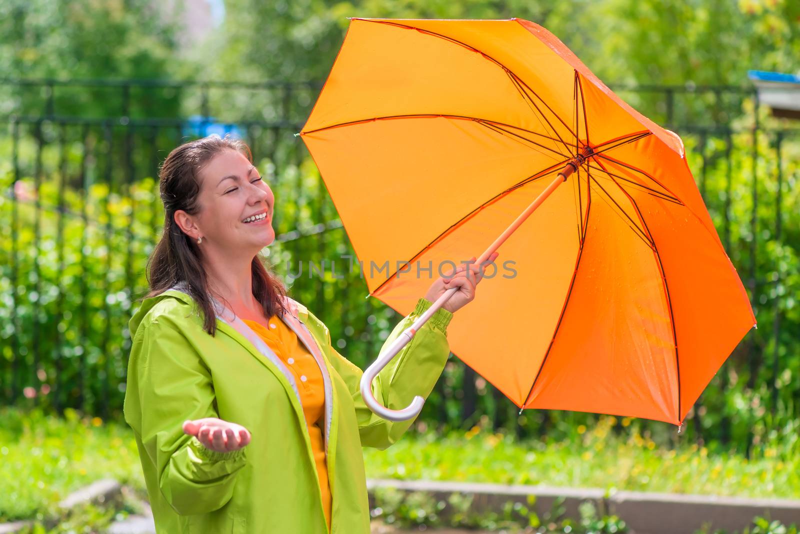 Girl 30 years enjoying the sun after the rain by kosmsos111
