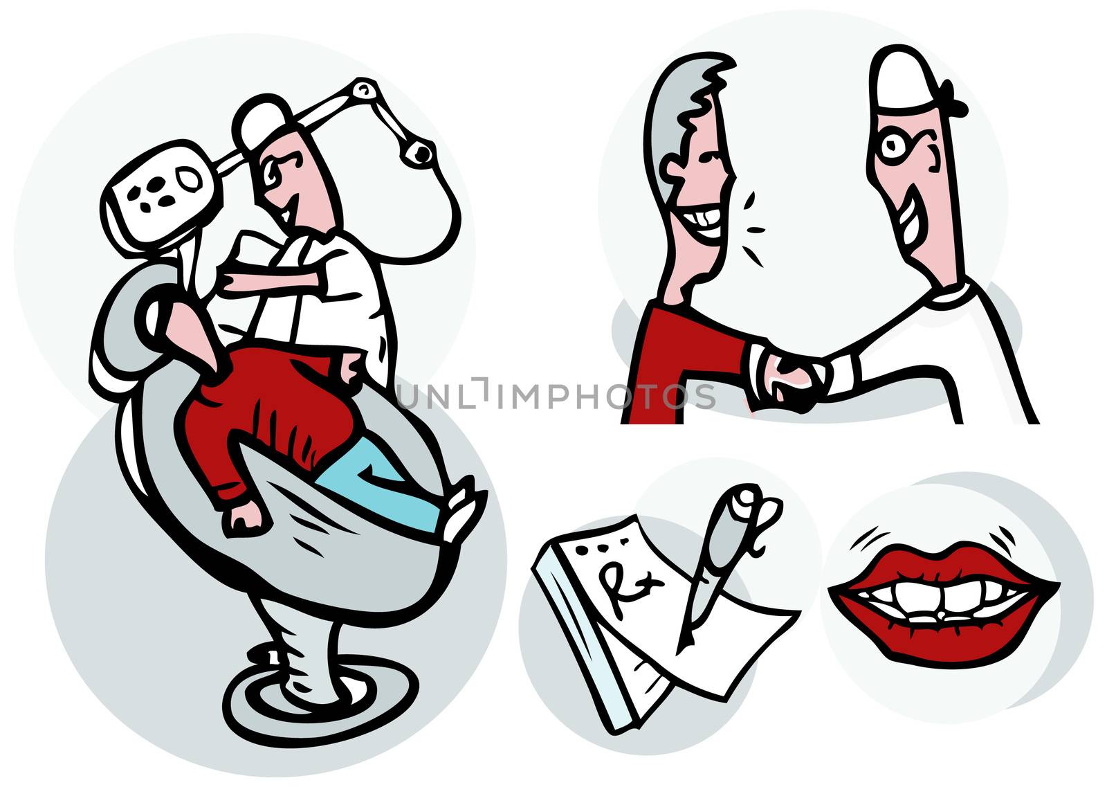 Dentist working on patient vector icons set by IconsJewelry