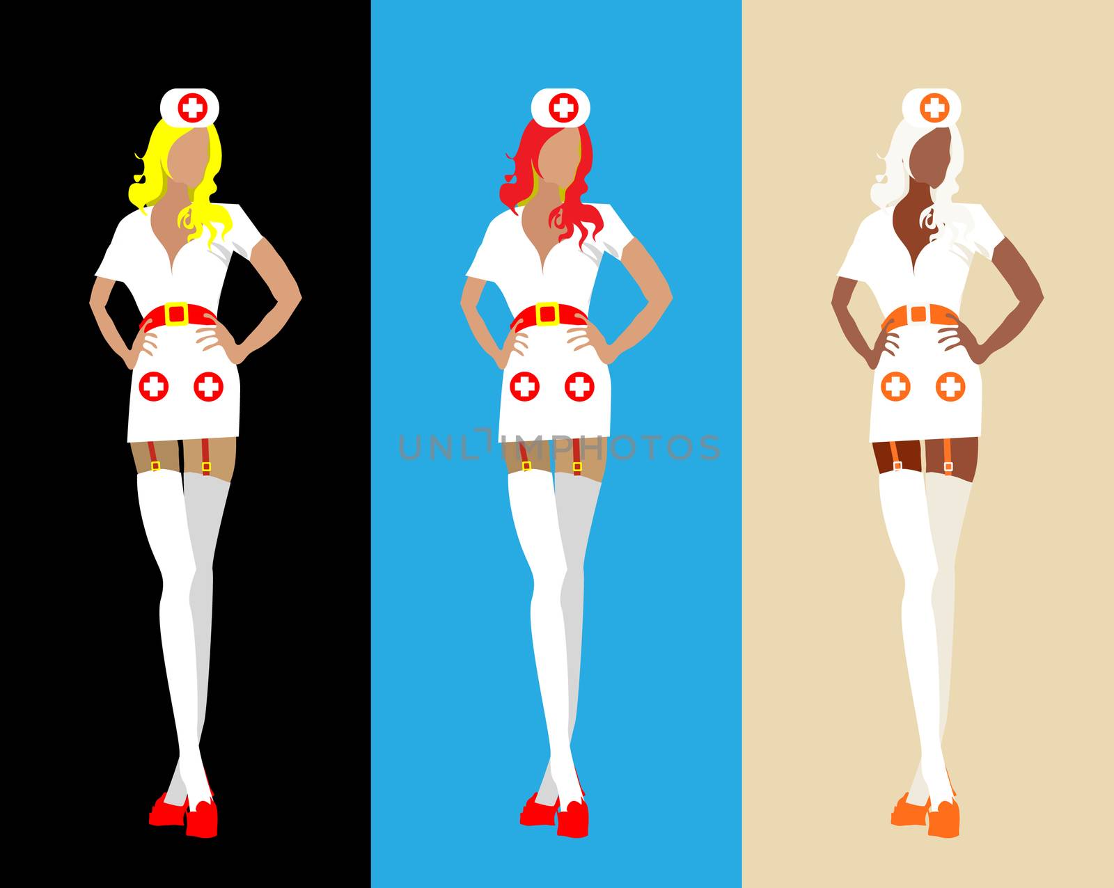 Sexy woman medical staff isolated on background set by IconsJewelry