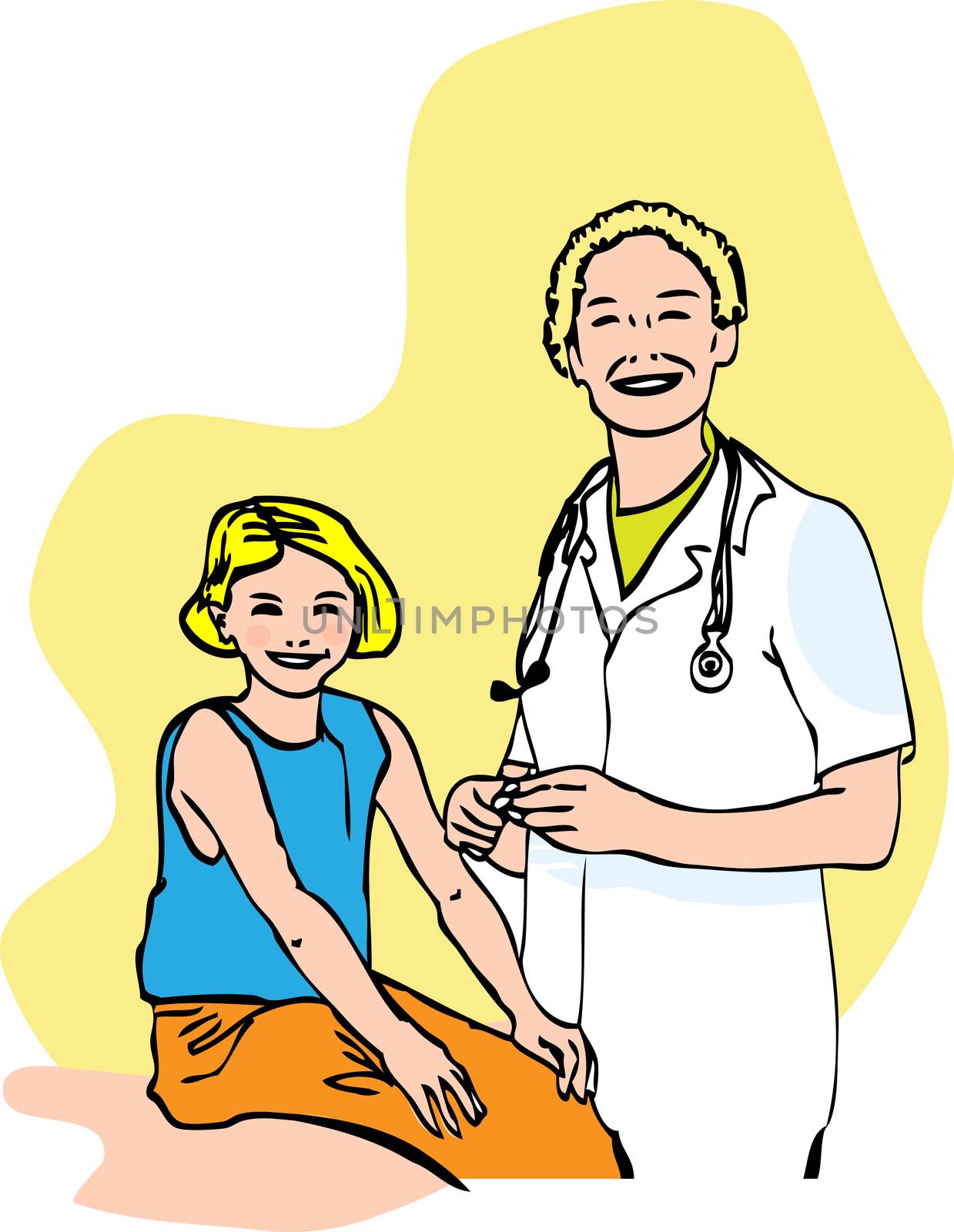 doctor and child vector illustration by IconsJewelry
