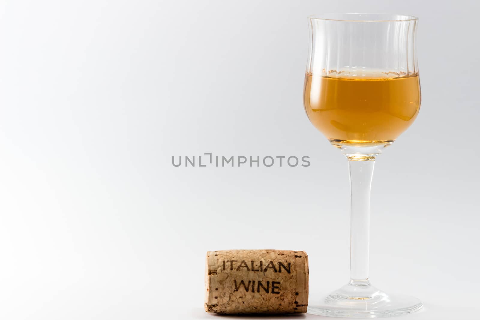 The italian wine on a withe background