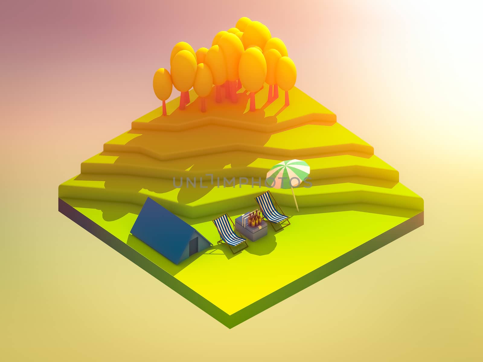 green earth concept in isometric view, isometric background by teerawit