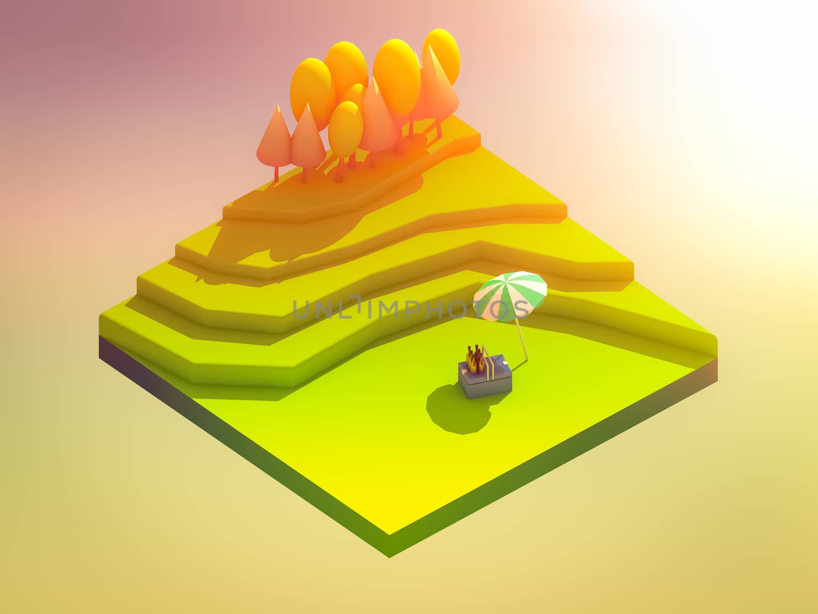 green earth concept in isometric view, isometric background