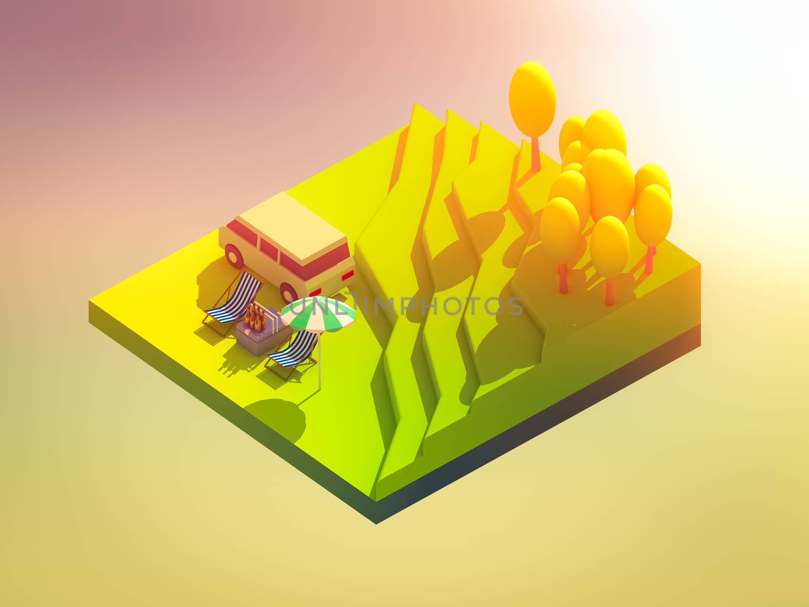 green earth concept in isometric view, isometric background by teerawit
