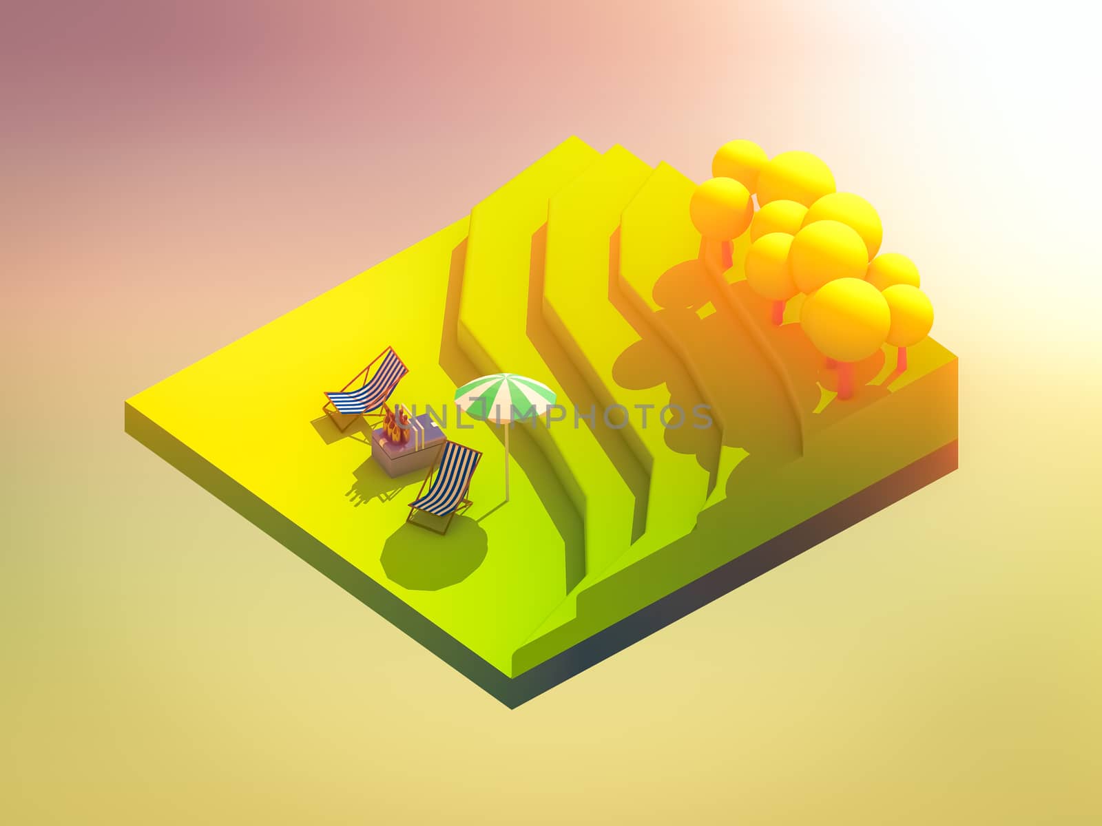 green earth concept in isometric view, isometric background