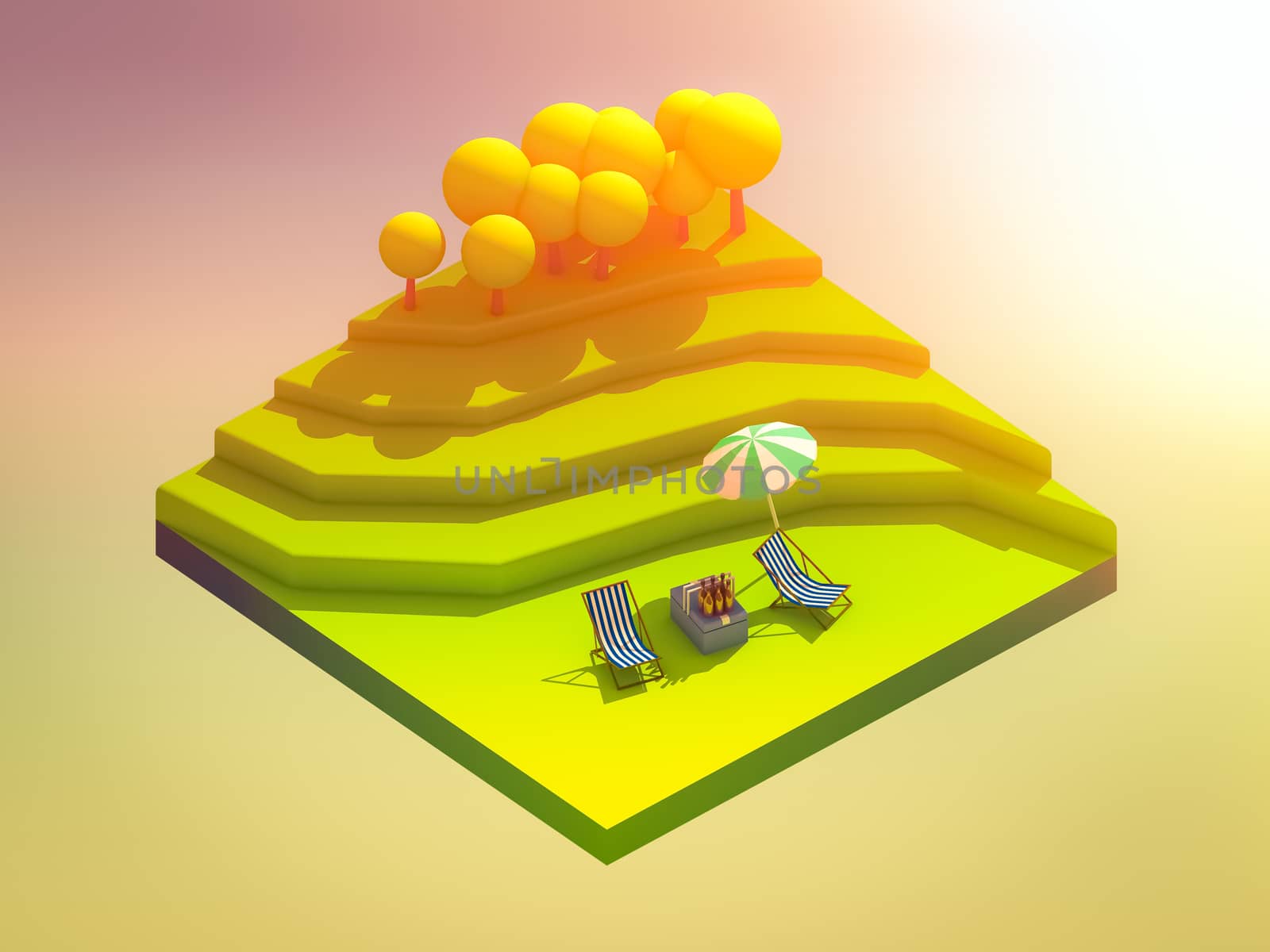 green earth concept in isometric view, isometric background by teerawit