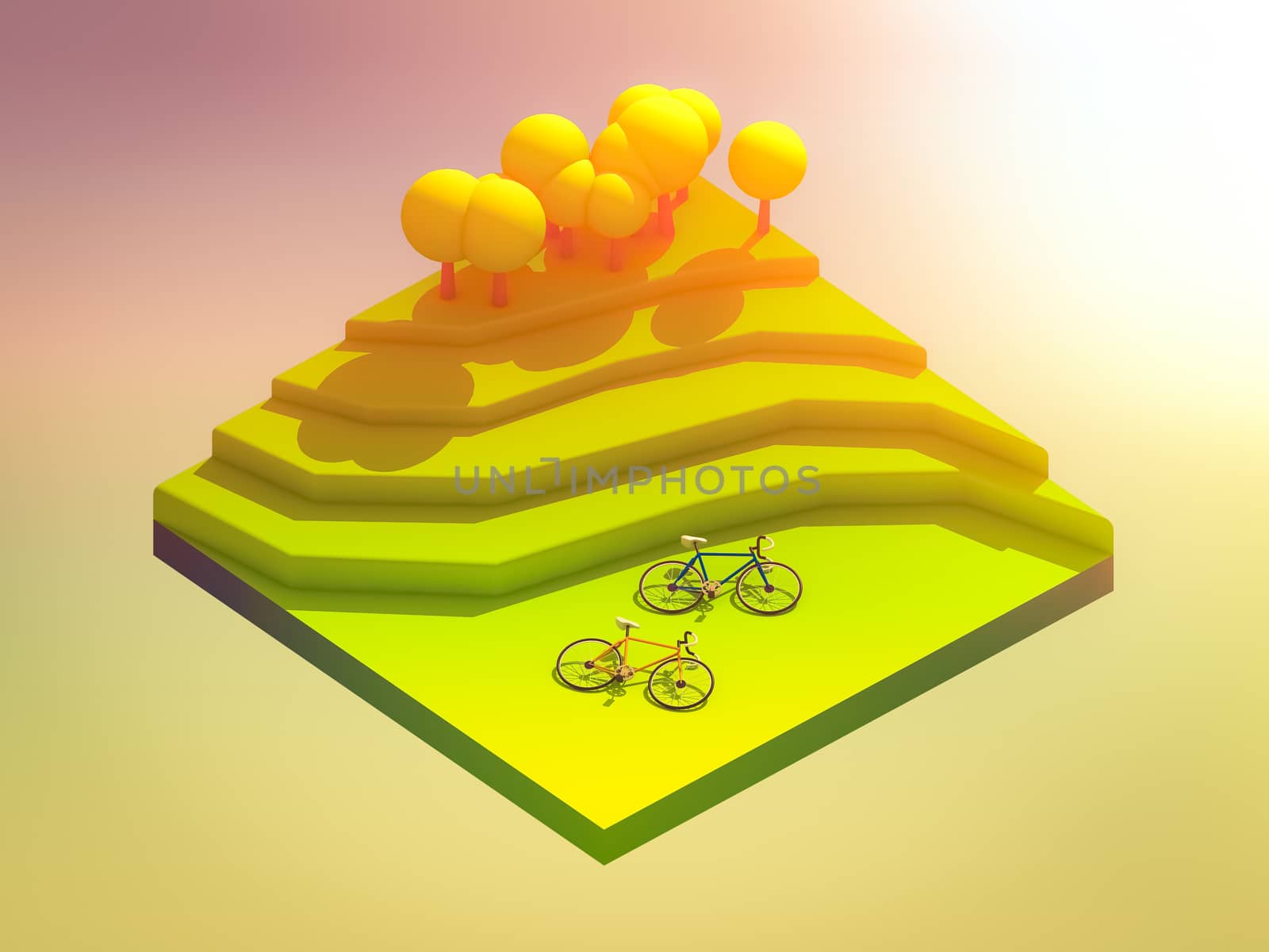 green earth concept in isometric view, isometric background by teerawit