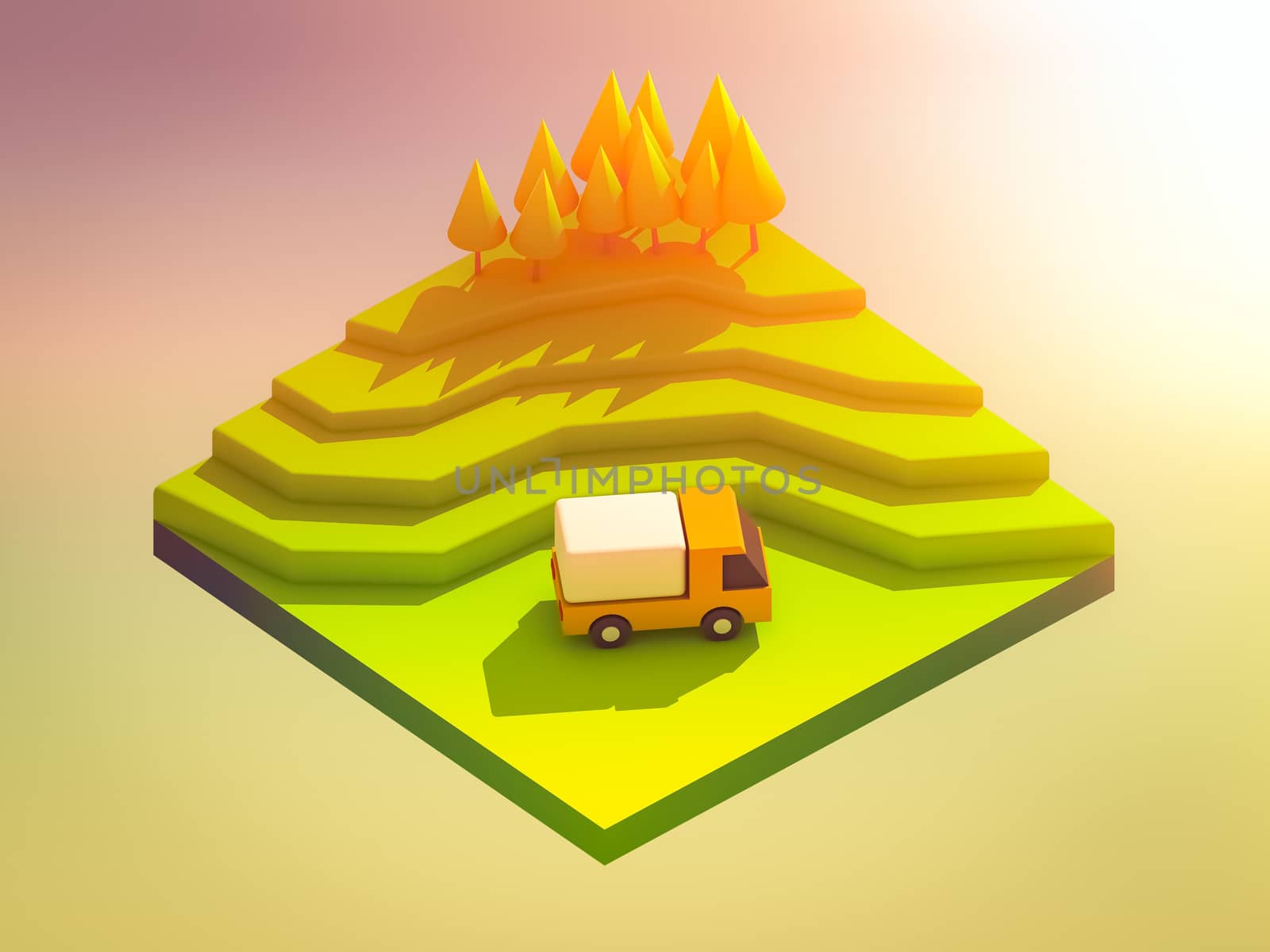 green earth concept in isometric view, isometric background