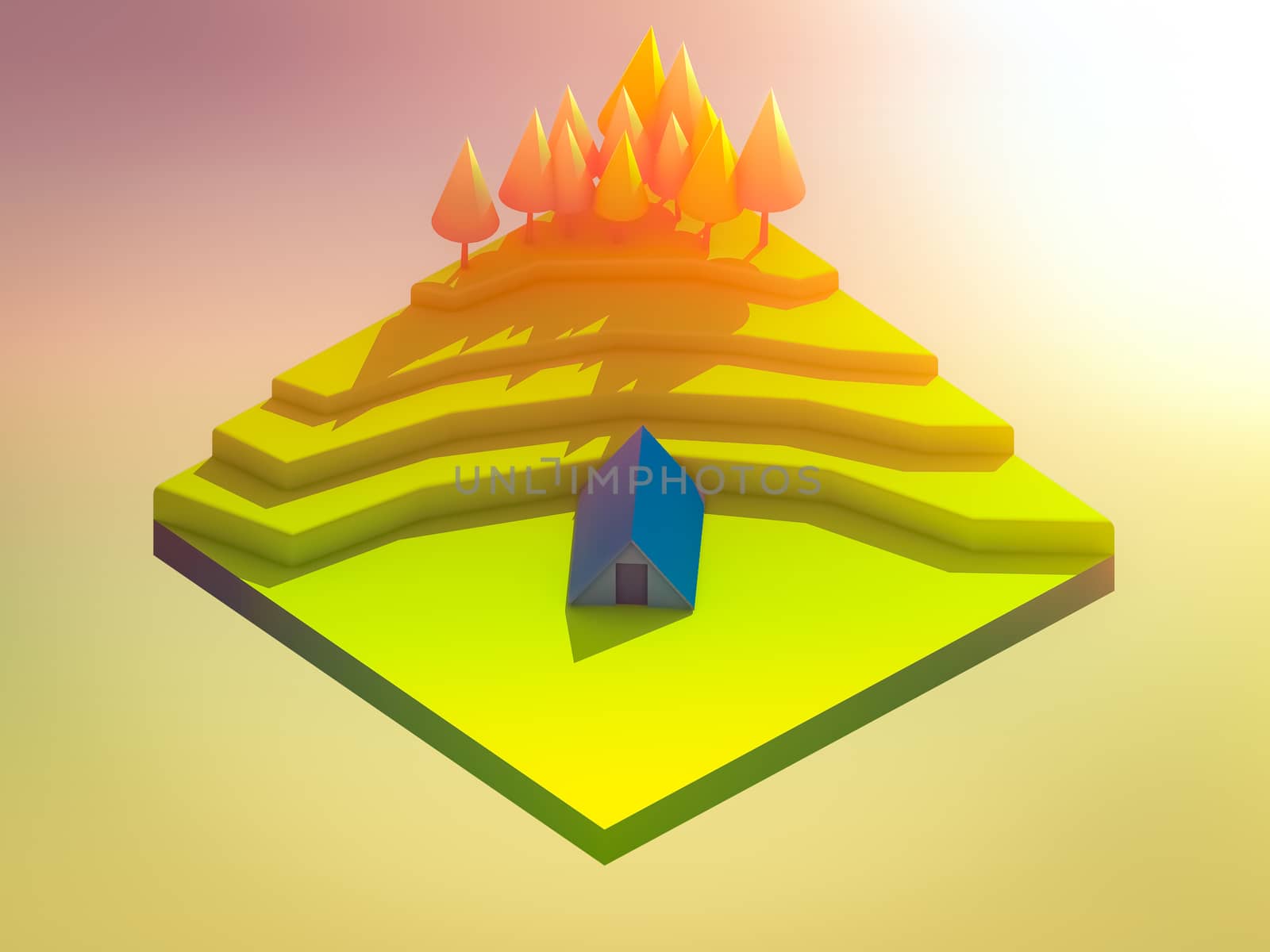 green earth concept in isometric view, isometric background by teerawit