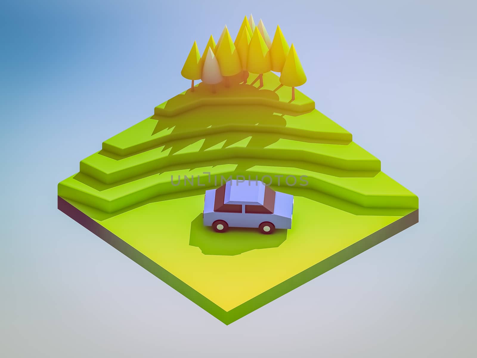 green earth concept in isometric view, isometric background