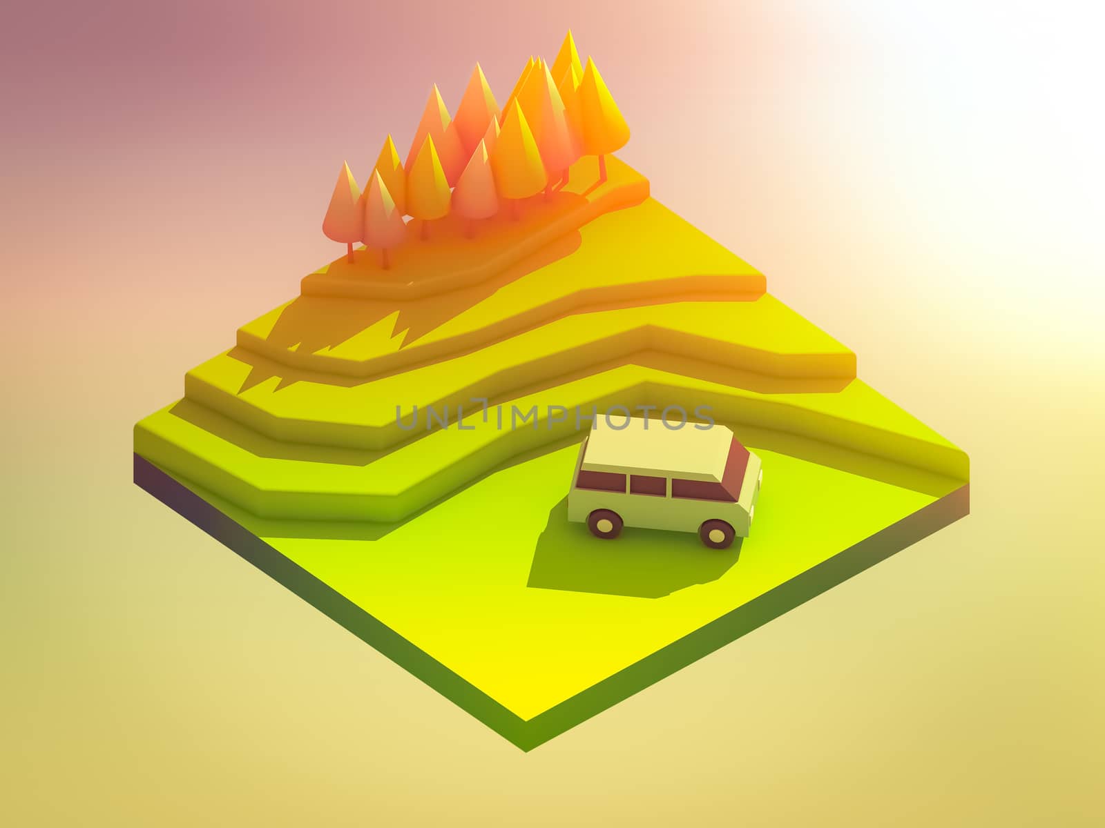 green earth concept in isometric view, isometric background by teerawit