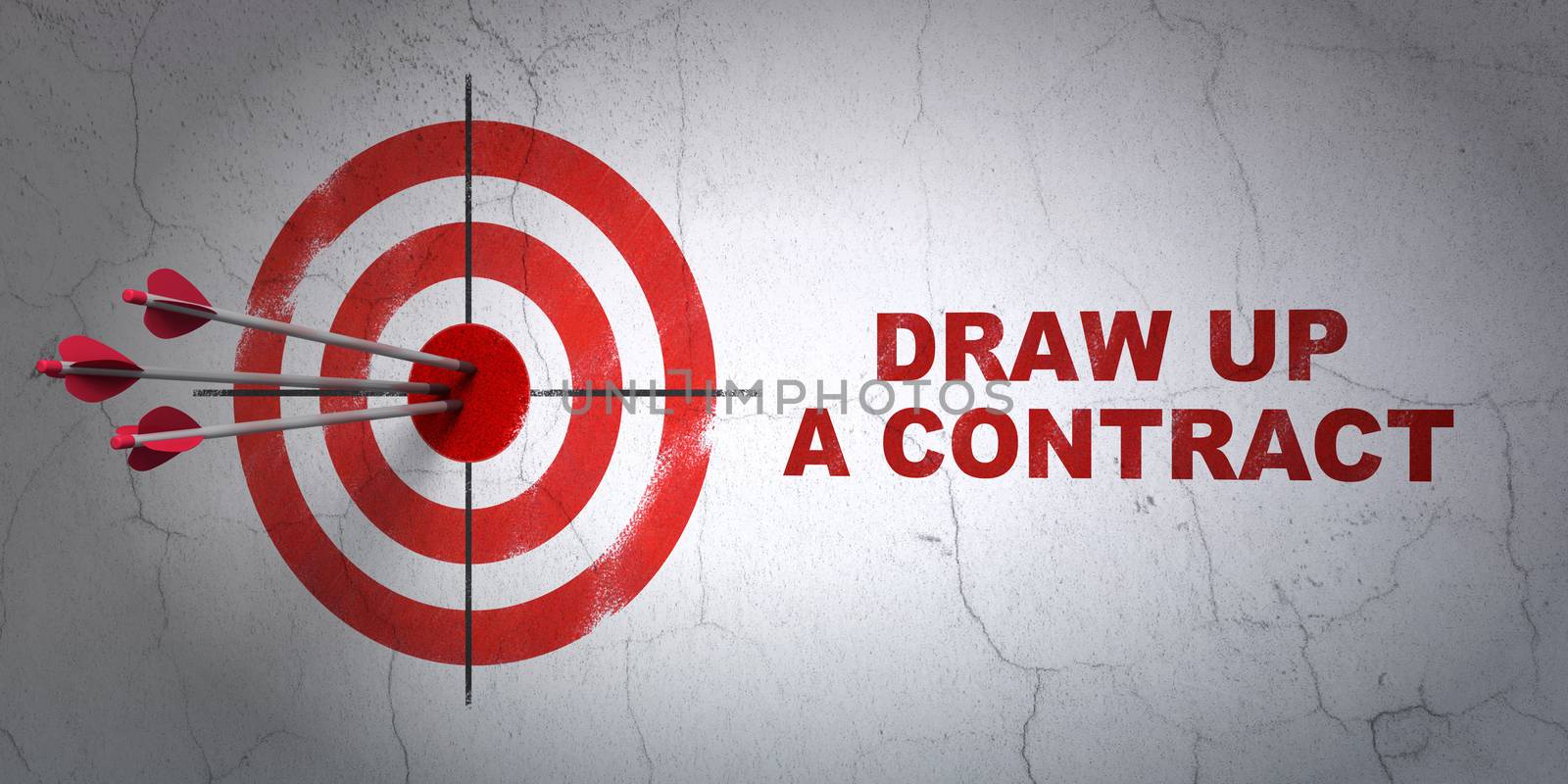 Law concept: target and Draw up A contract on wall background by maxkabakov