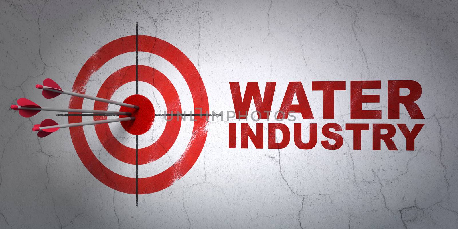 Industry concept: target and Water Industry on wall background by maxkabakov