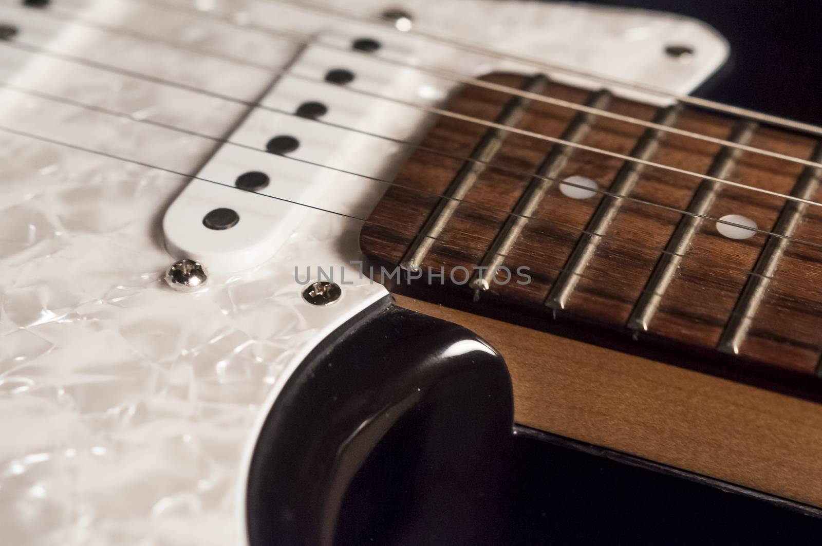 A tight shot of the higher register of notes a guitarist can access
