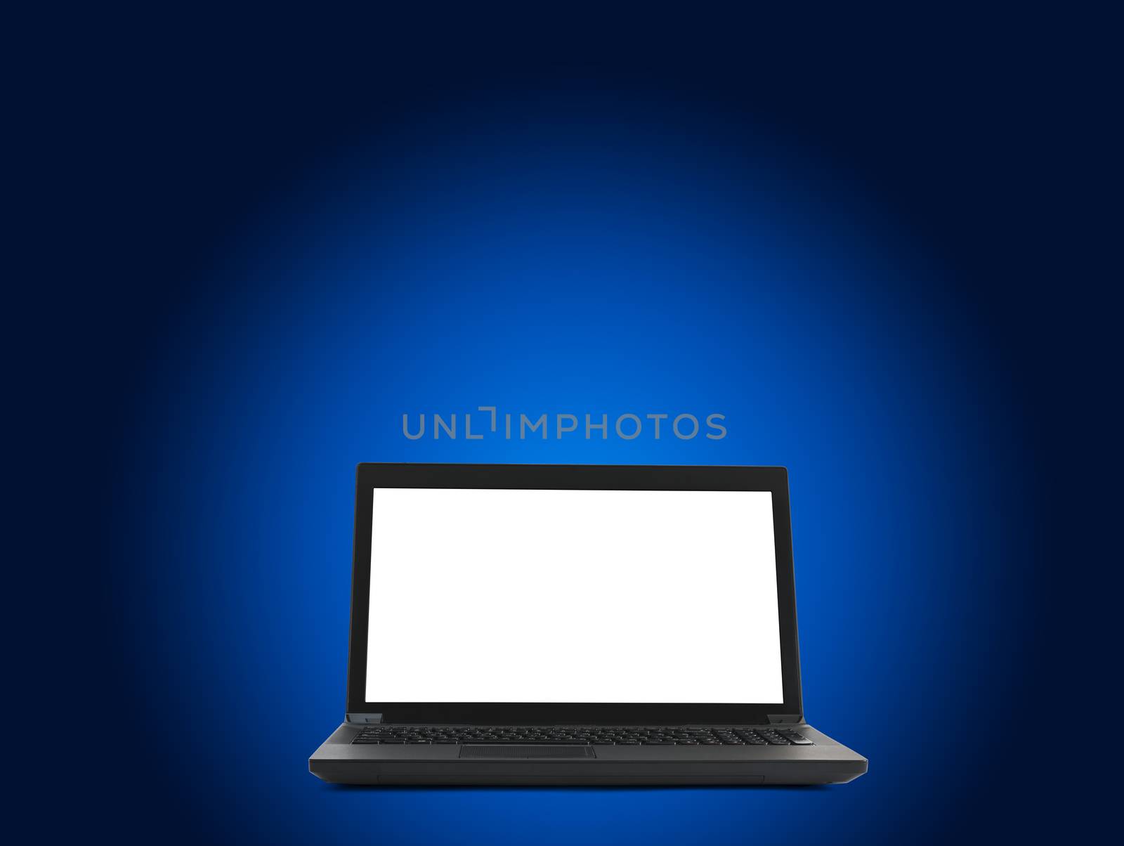 Laptop with blank screen by cherezoff