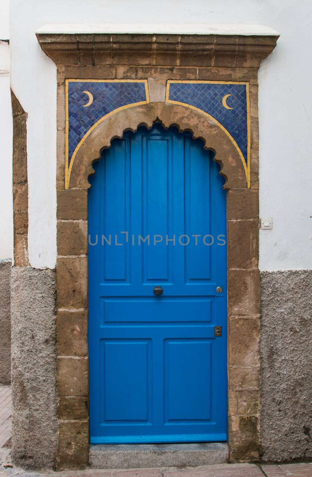 Blue gate with moons, Morocco by YassminPhoto