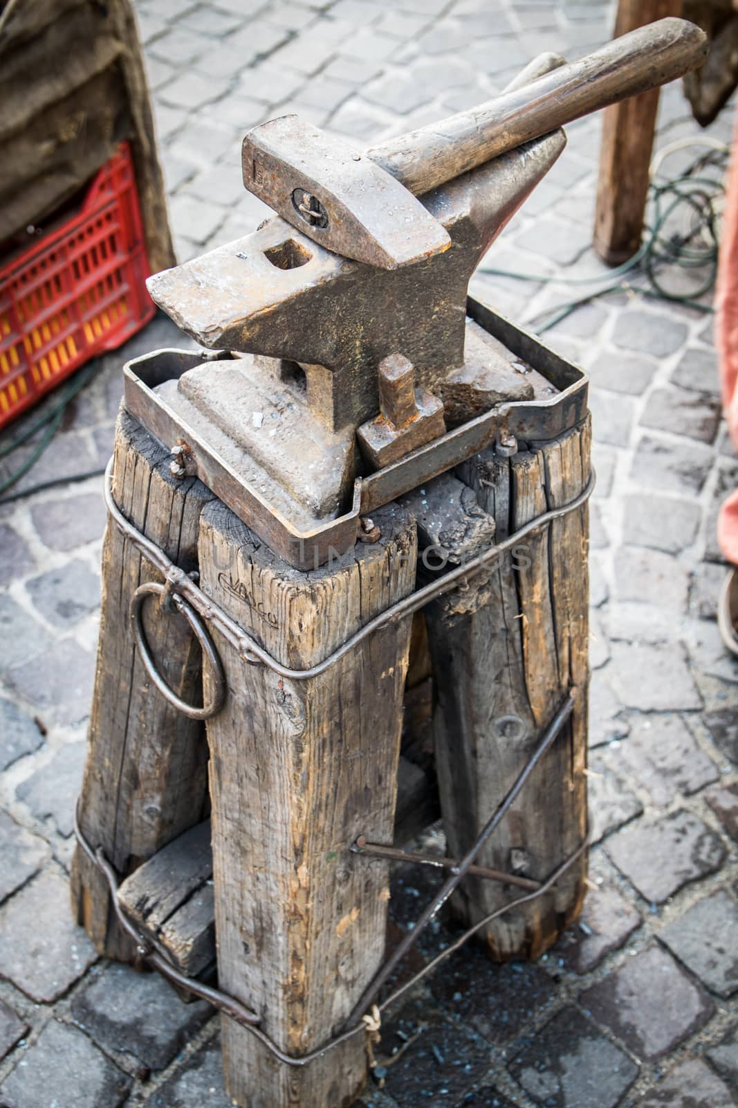 Ancient anvil used by Napoleon's army to shoe horses.