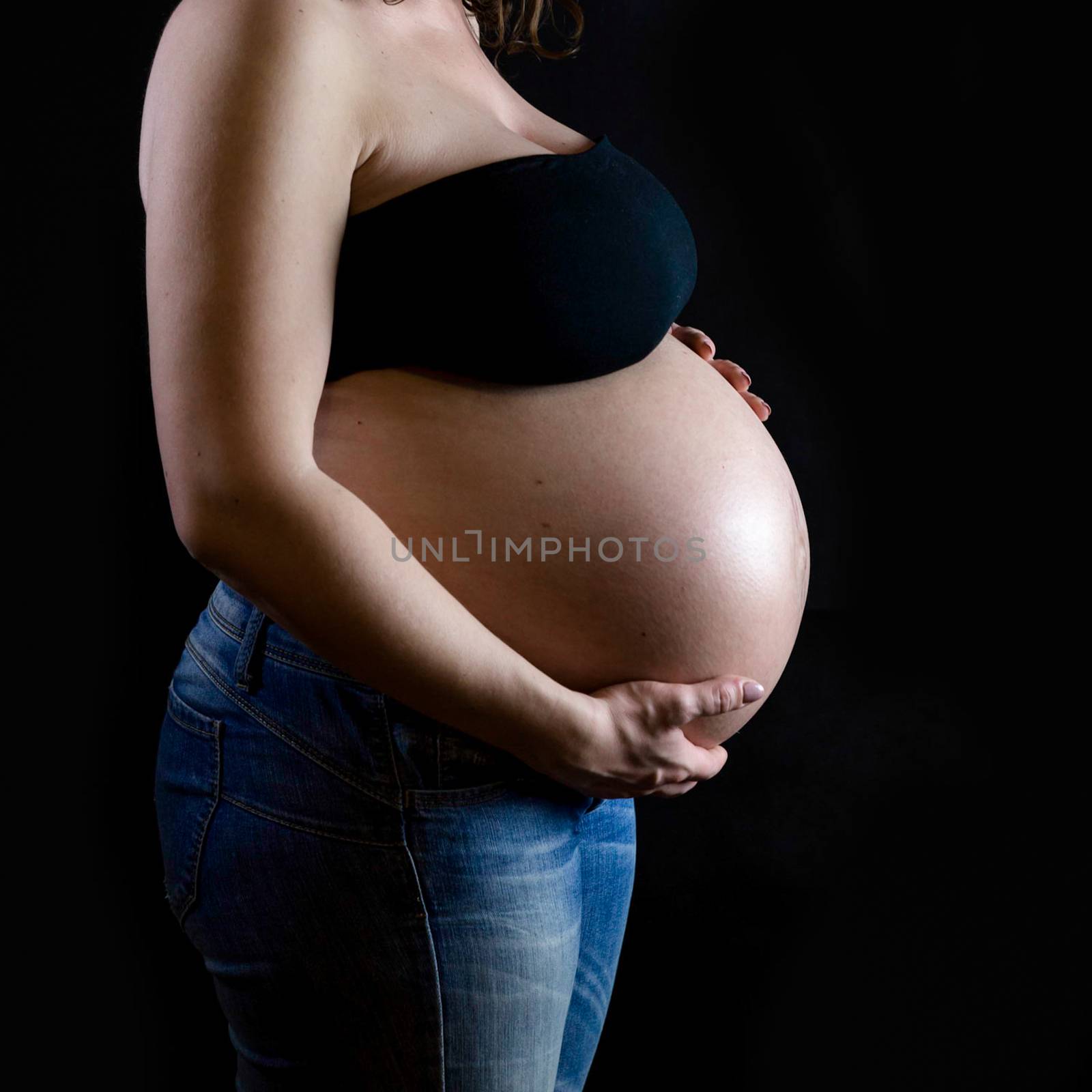 the pregnant on dark background by Isaac74