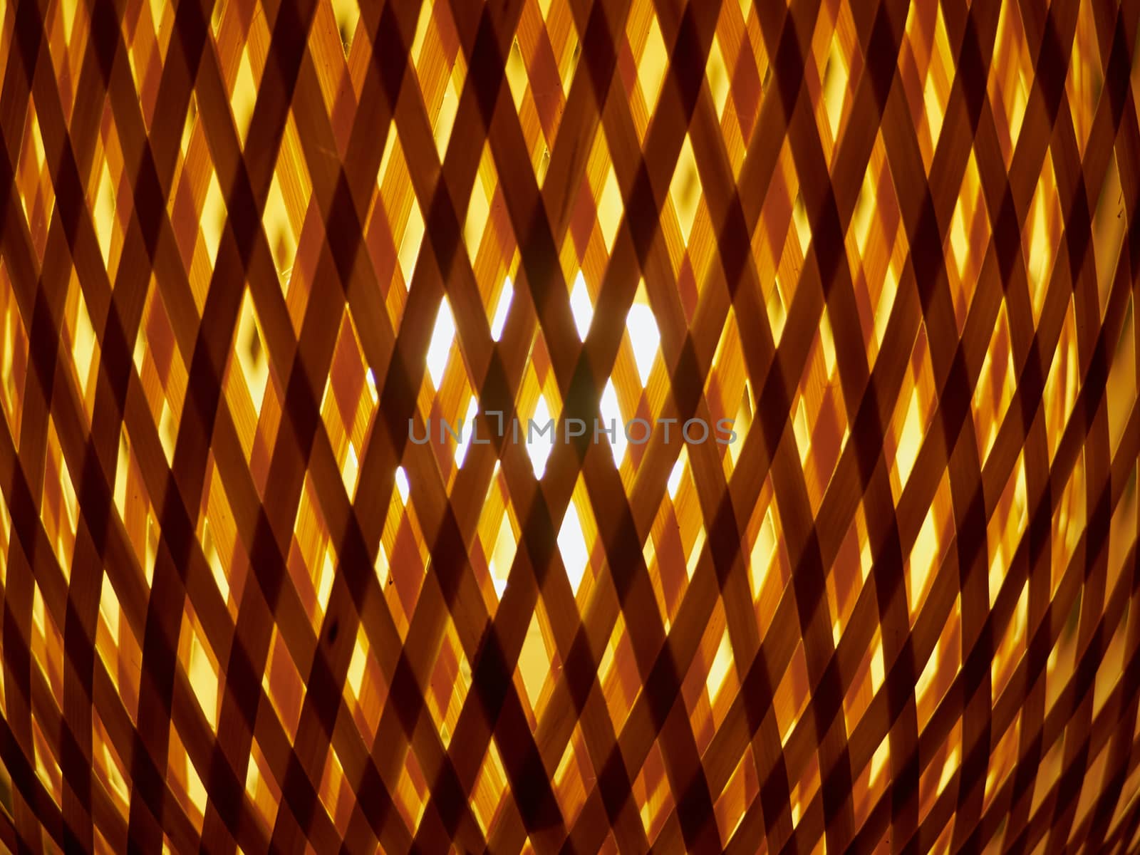 Rattan texture with yellow warm light background