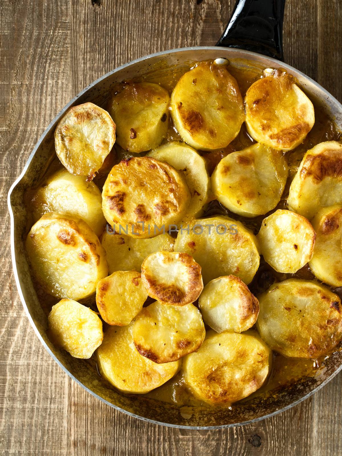 close up of rustic english lancashire hotpot