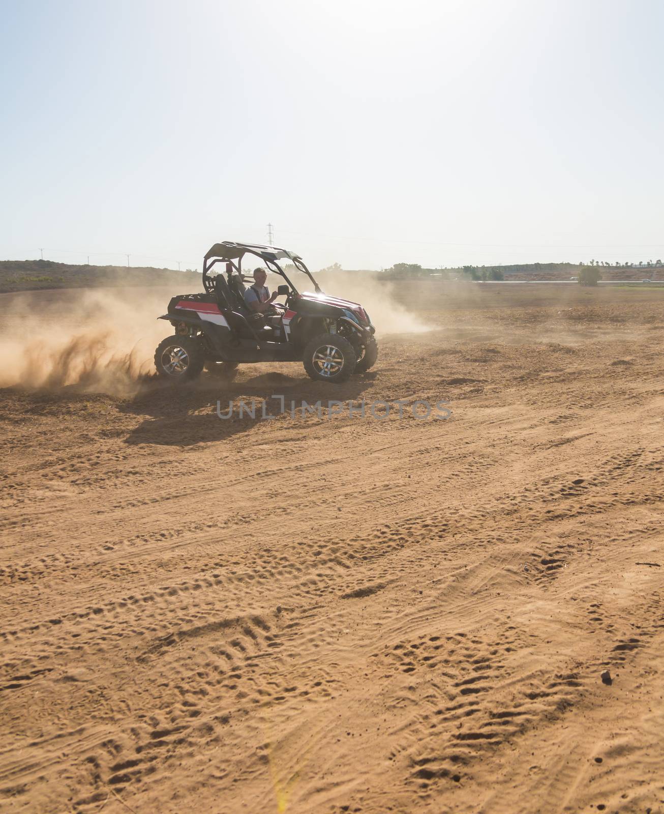 RC buggy in the desert, summer day