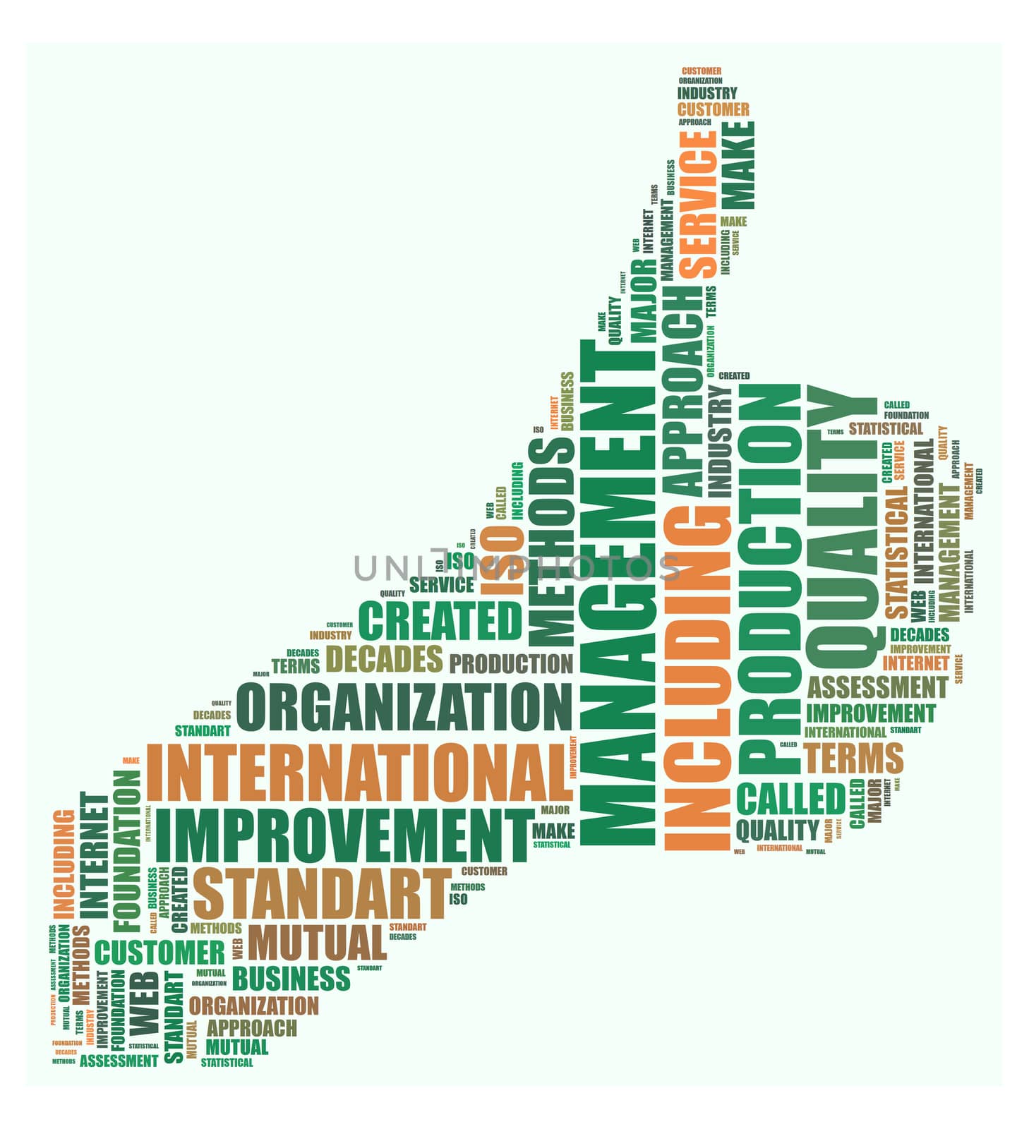 Thumb up management illustration word cloud concept