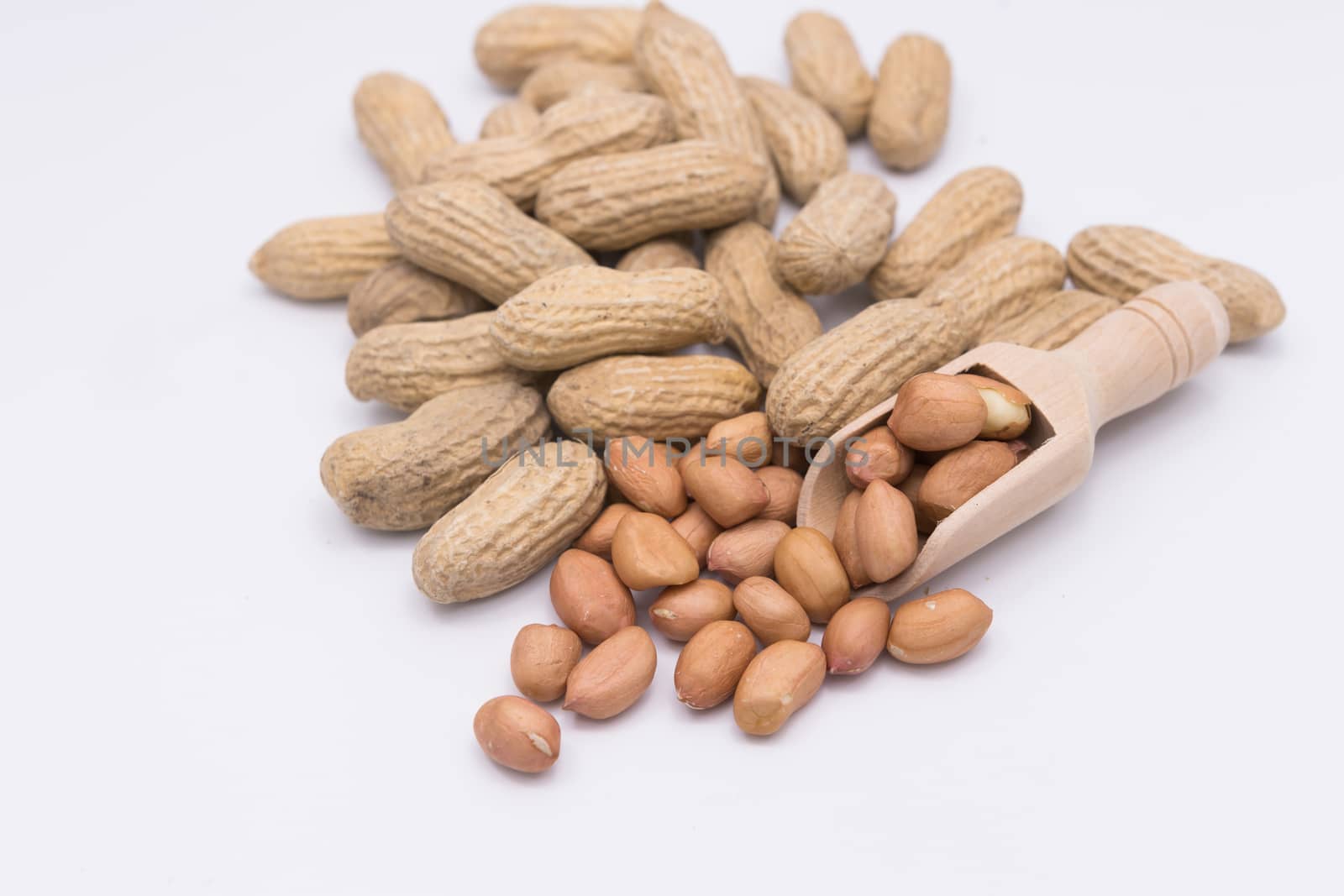 Peanut in Gunny Bag on white background