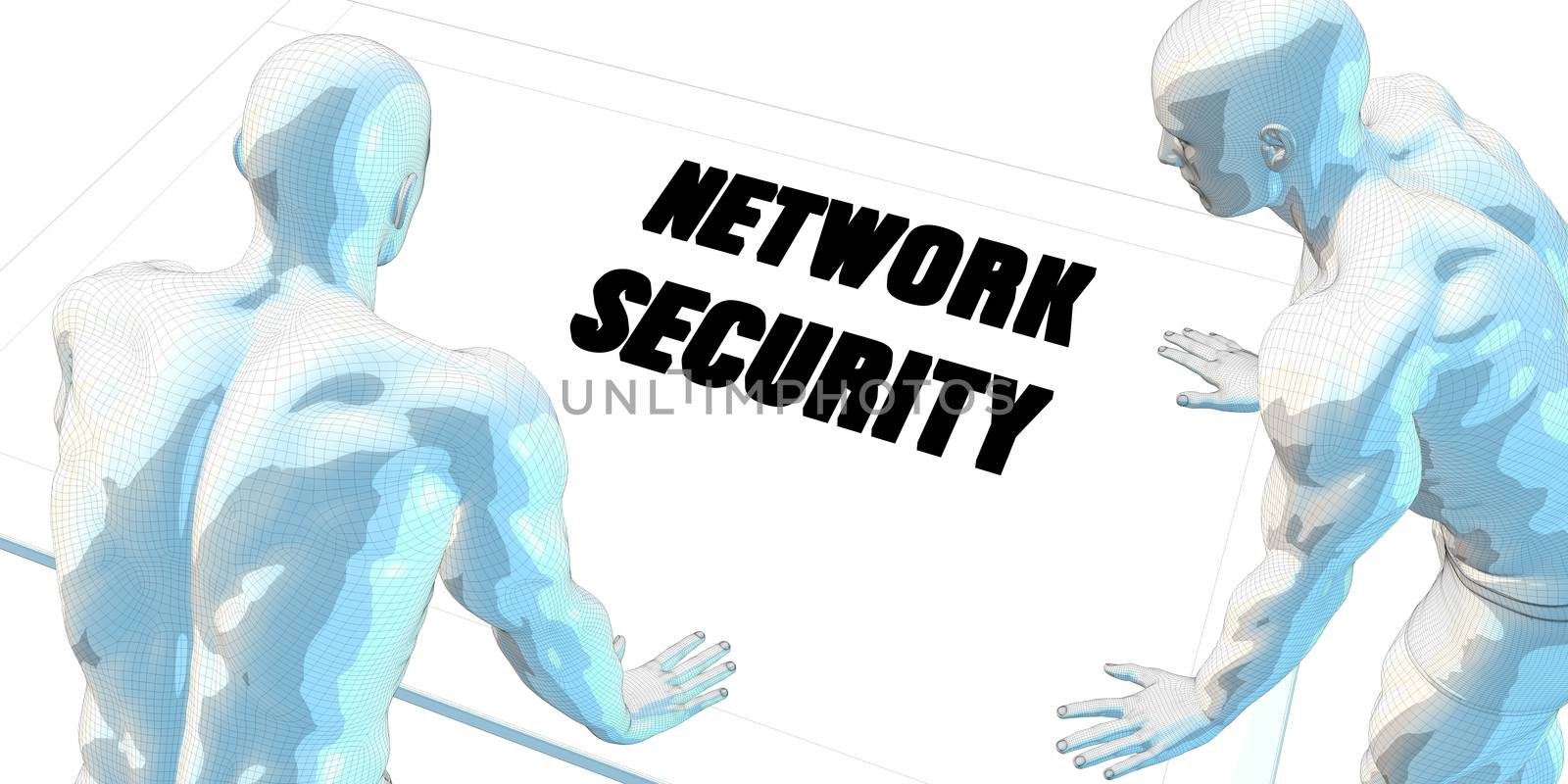 Network Security Discussion and Business Meeting Concept Art