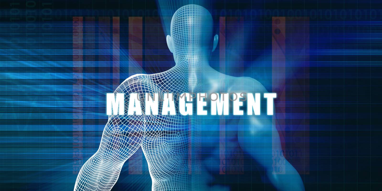Management as a Futuristic Concept Abstract Background