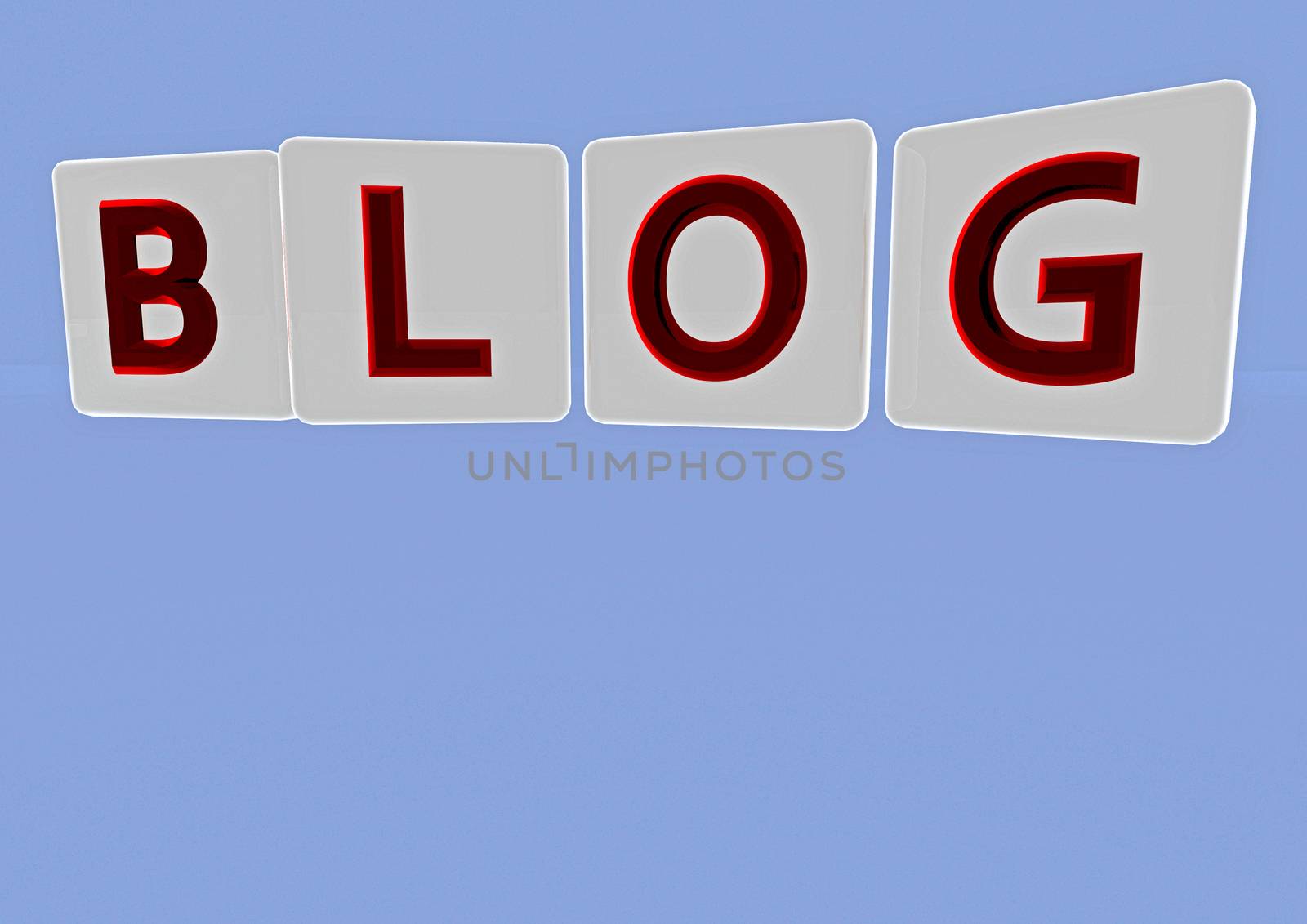 The BLOG word made of blocks with letters