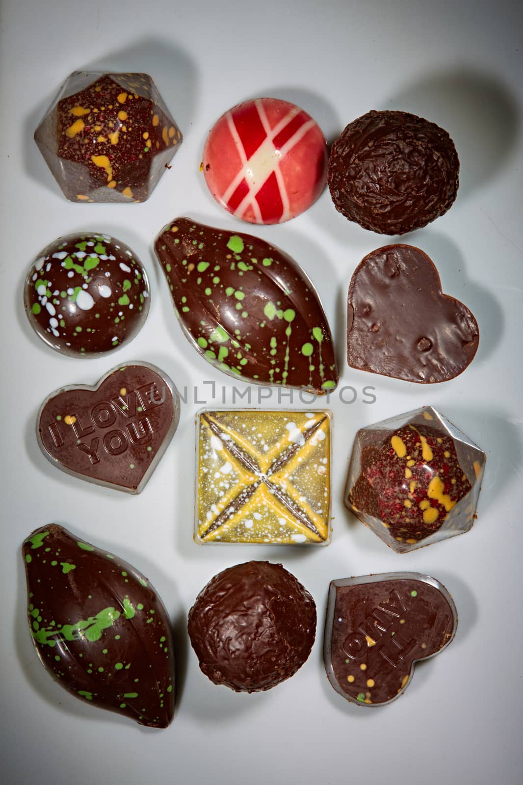 various chocolates as a background  by sarymsakov