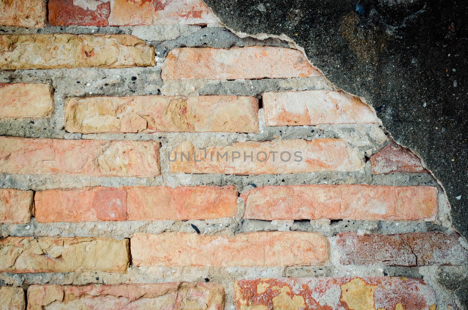 cracked concrete vintage brick of wall background