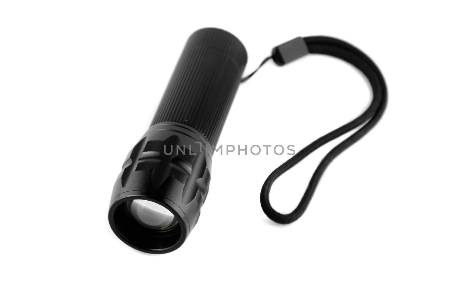 Small LED flashlight isolated on white background by nop16