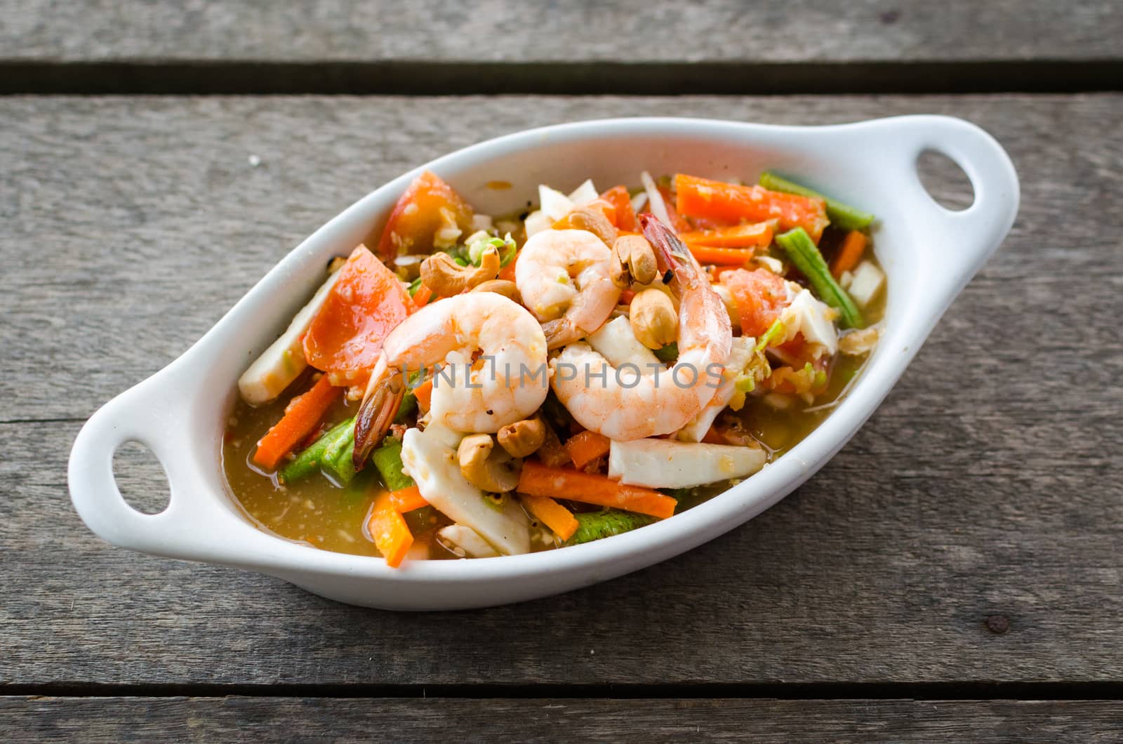 Shrimp salad thai cuisine spicy delicious