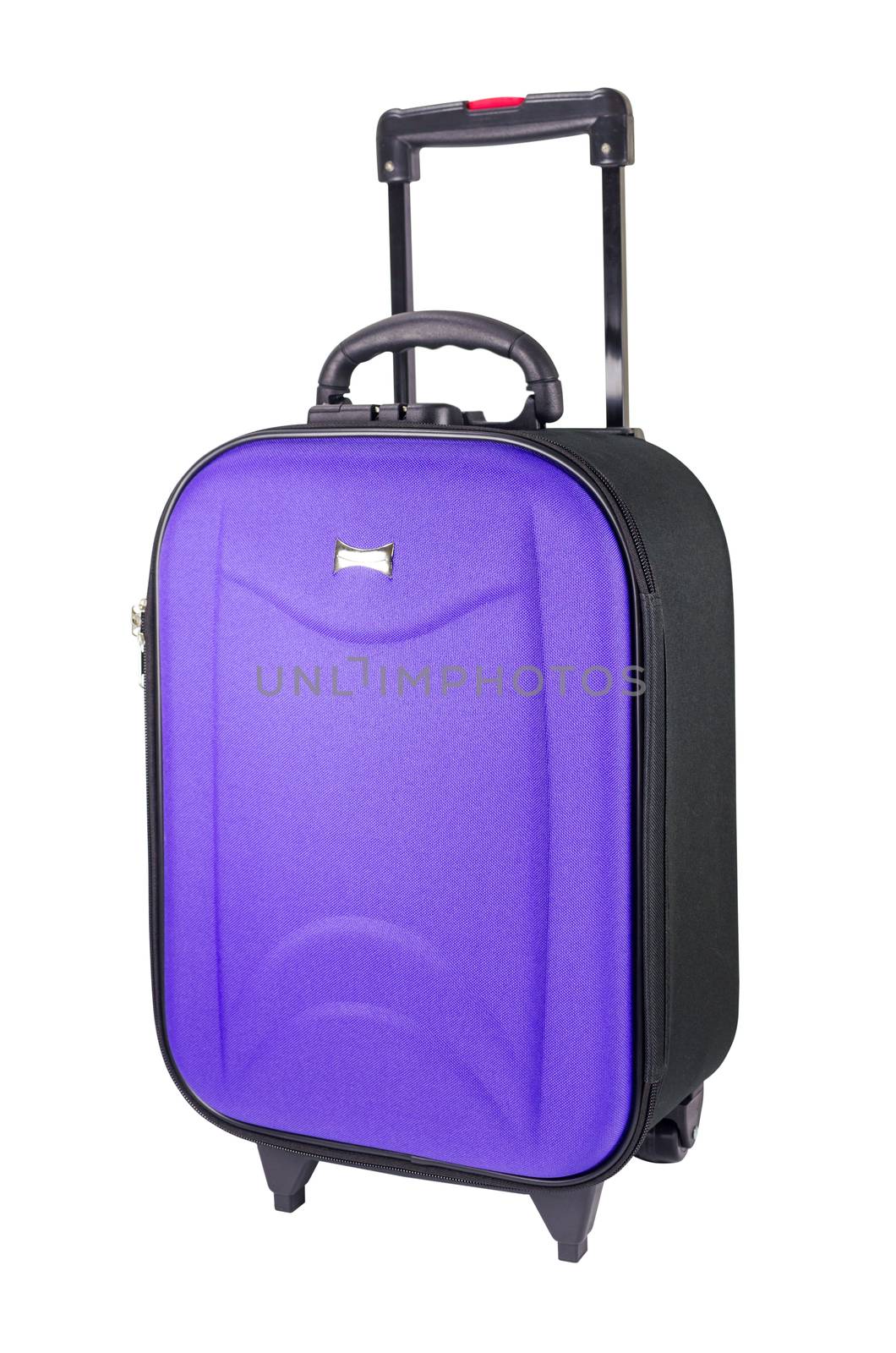 Violet suitcase ,Travel luggage isolated on the white background by nop16