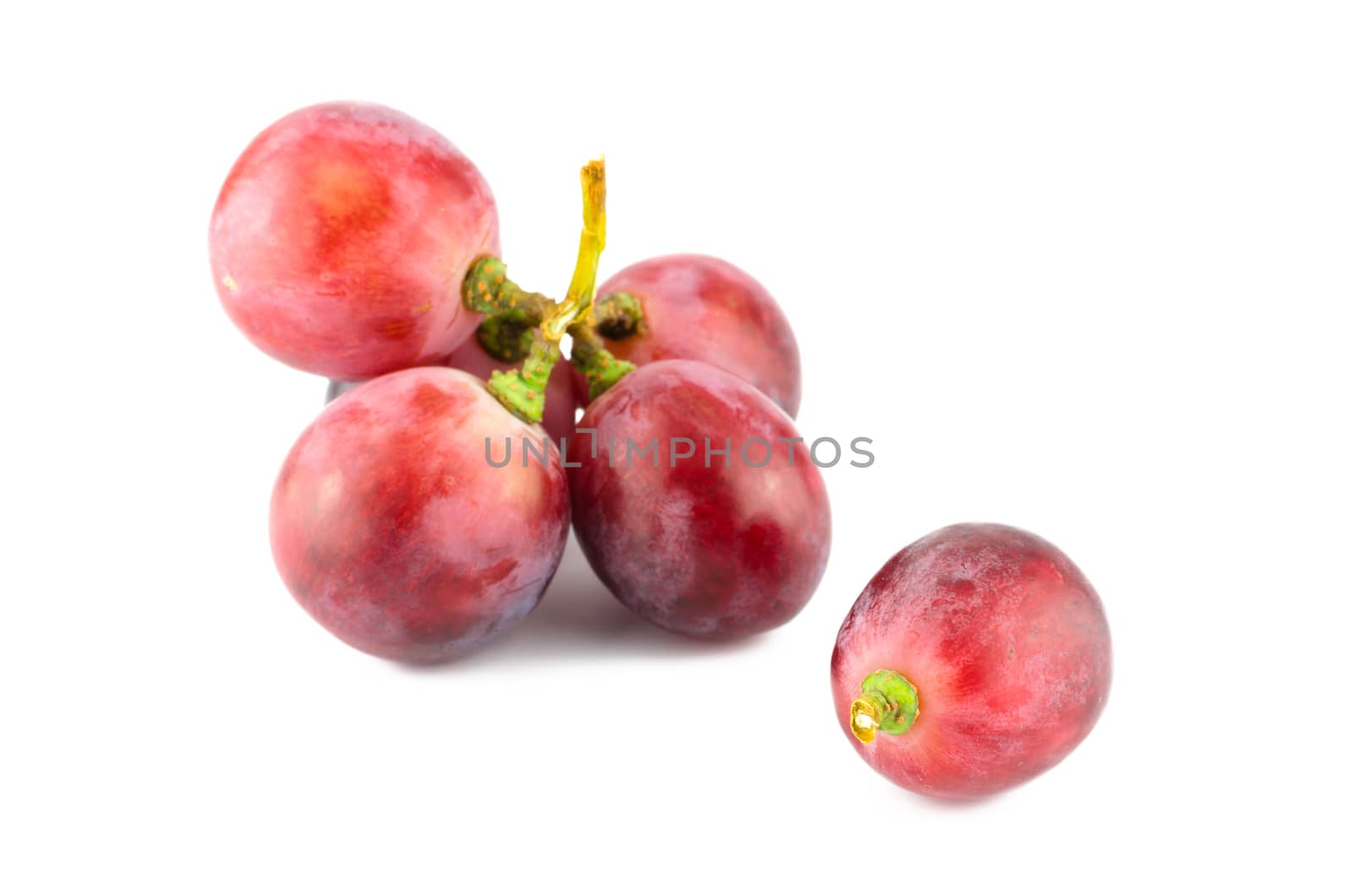 Red grape isolated on white background by nop16