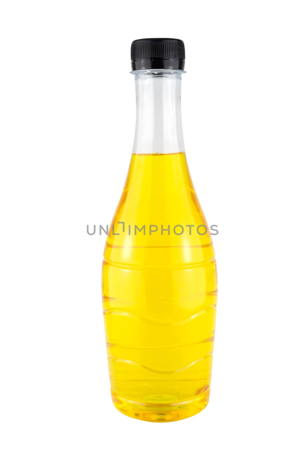Bright yellow  water bottle isolate on white background