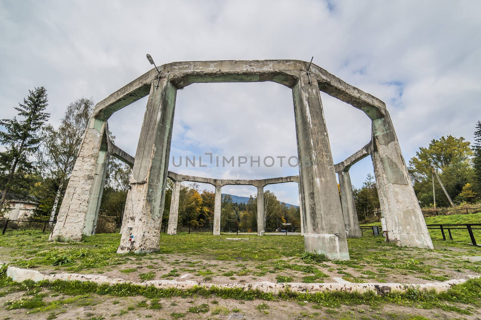 Nazi construction, old cooling tower in Ludwikowice Slaskie, Poland